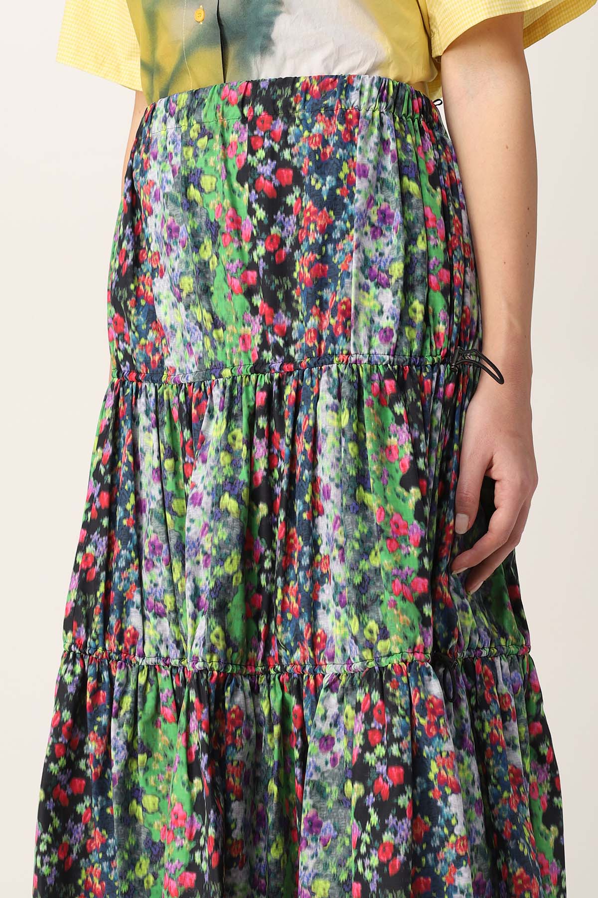 Kenzo Çiçek Desenli Büzgülü Midi Etek-Libas Trendy Fashion Store