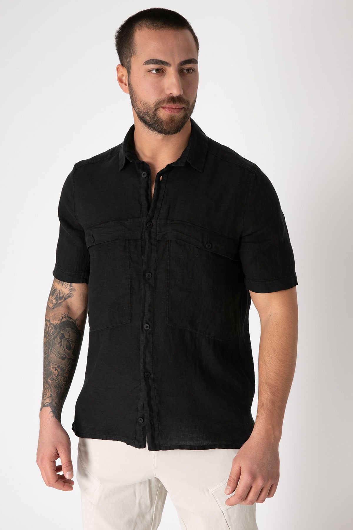 Transit Kısa Kollu Keten Gömlek-Libas Trendy Fashion Store