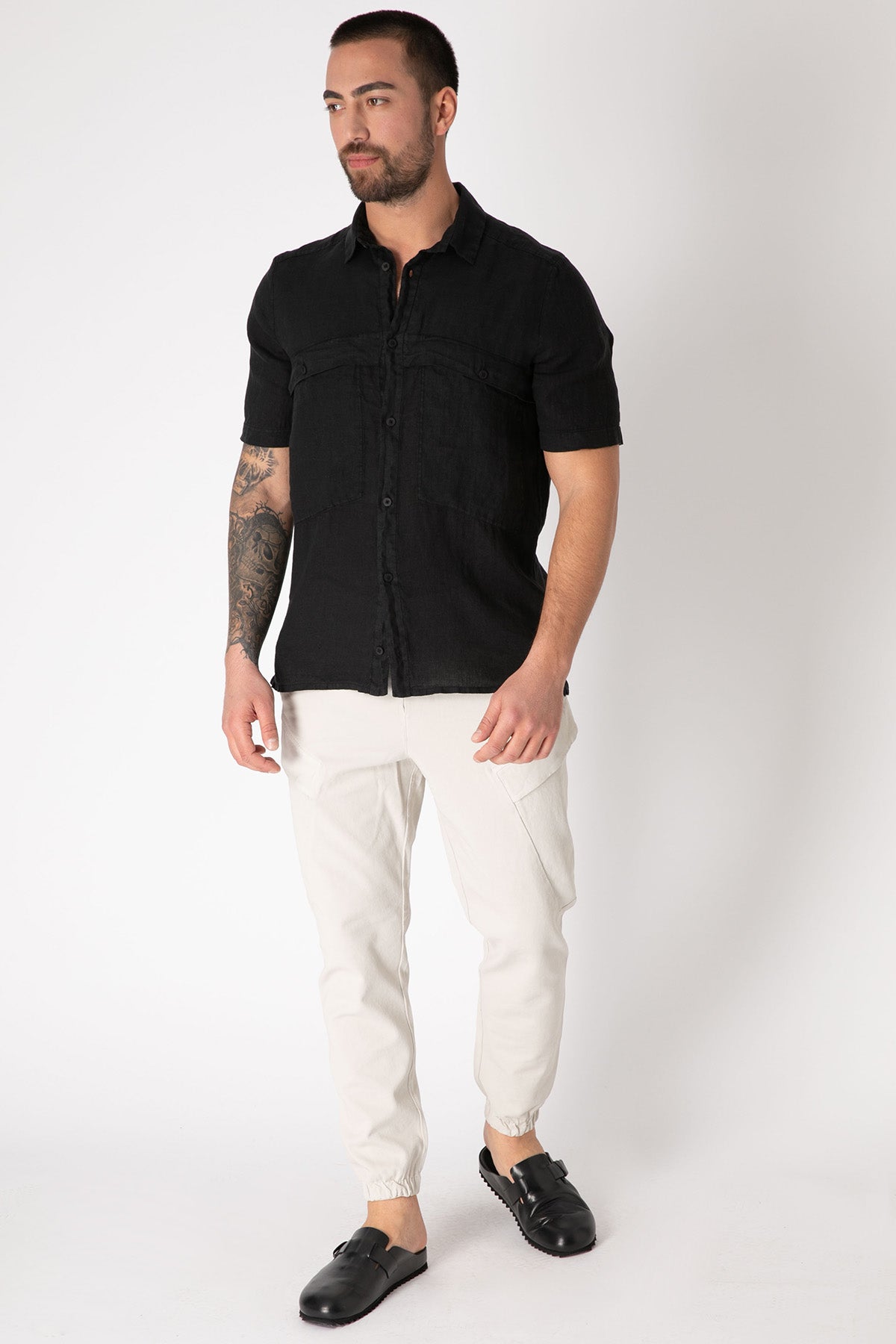 Transit Kısa Kollu Keten Gömlek-Libas Trendy Fashion Store