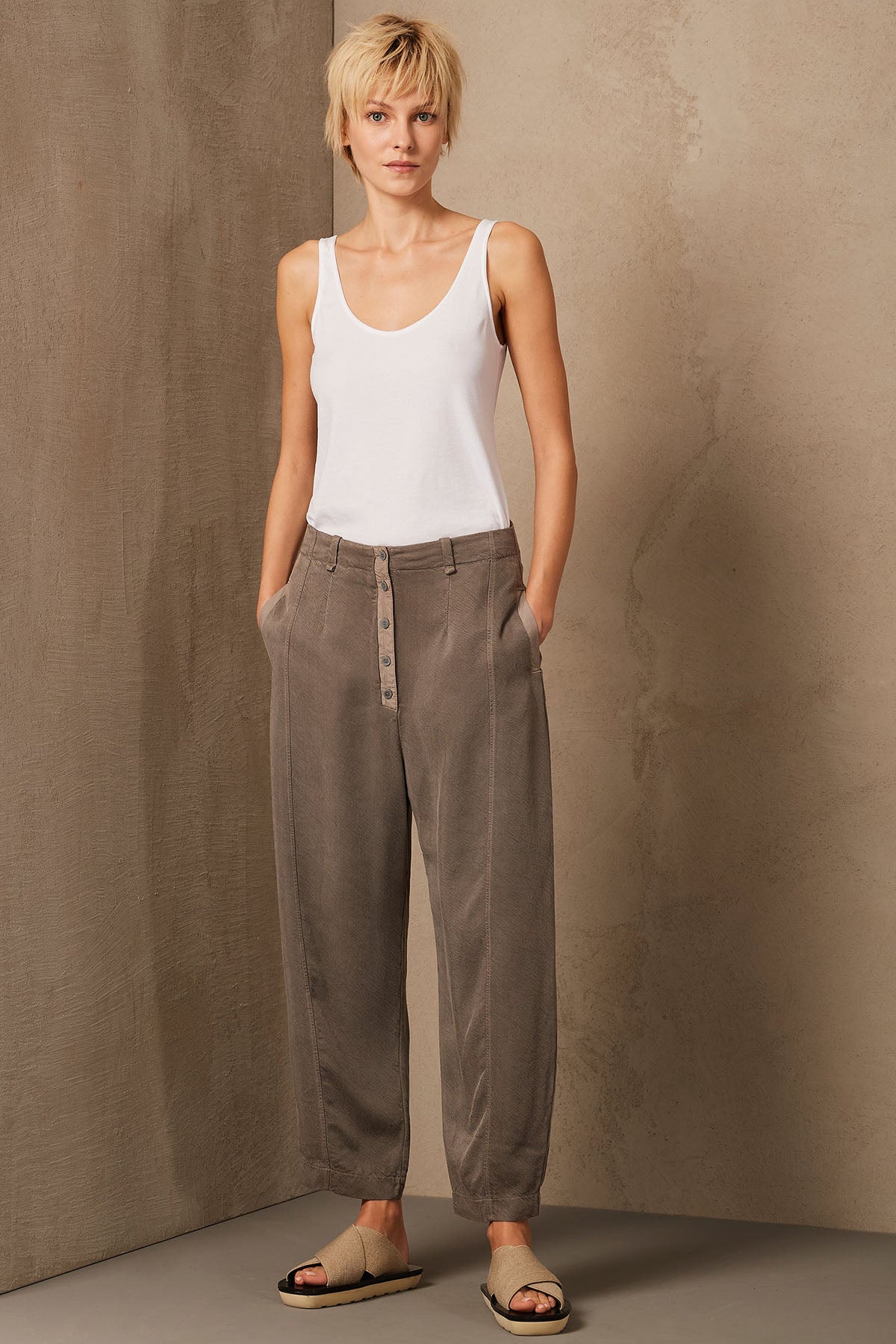 Transit Yüksek Bel Geniş Kesim Pantolon-Libas Trendy Fashion Store