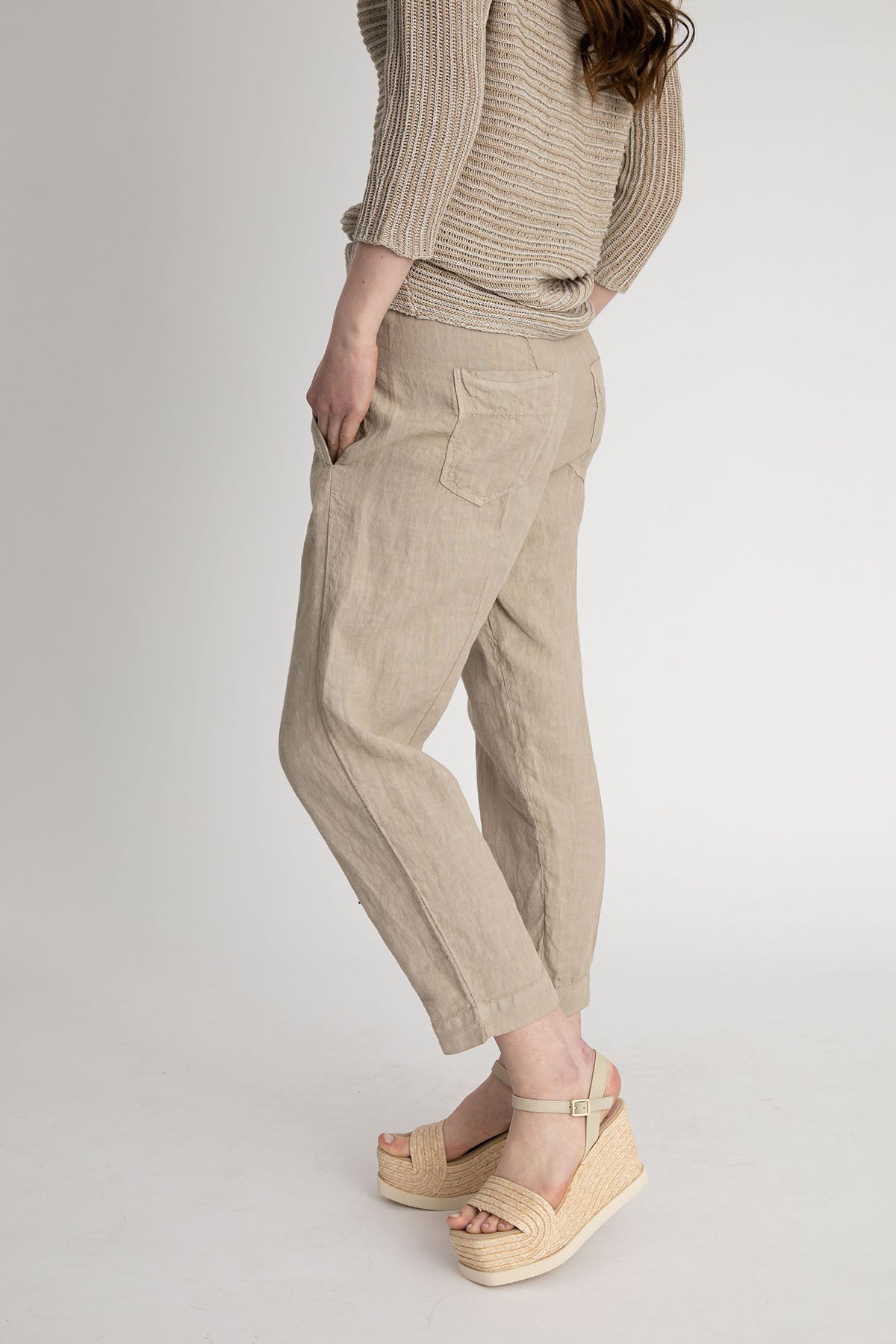 Transit Beli Lastikli Geniş Kesim Keten Pantolon-Libas Trendy Fashion Store