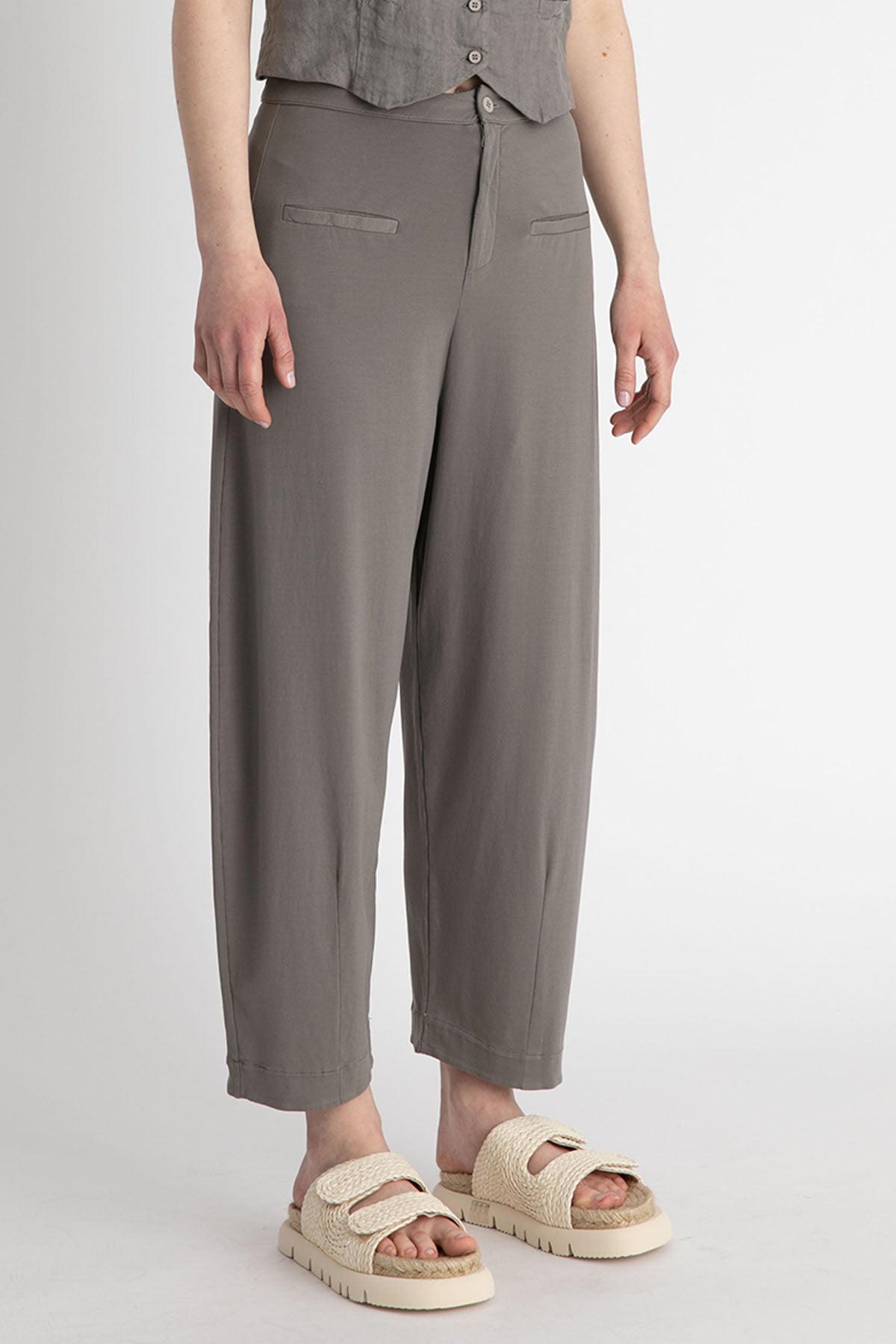 Transit Geniş Kesim Yüksek Bel Crop Pantolon-Libas Trendy Fashion Store