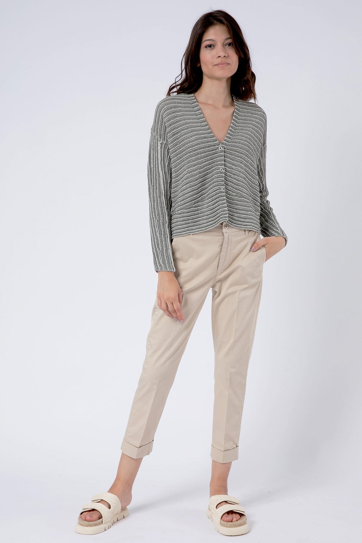 Transit Ketenli Örgü Triko Ceket-Libas Trendy Fashion Store