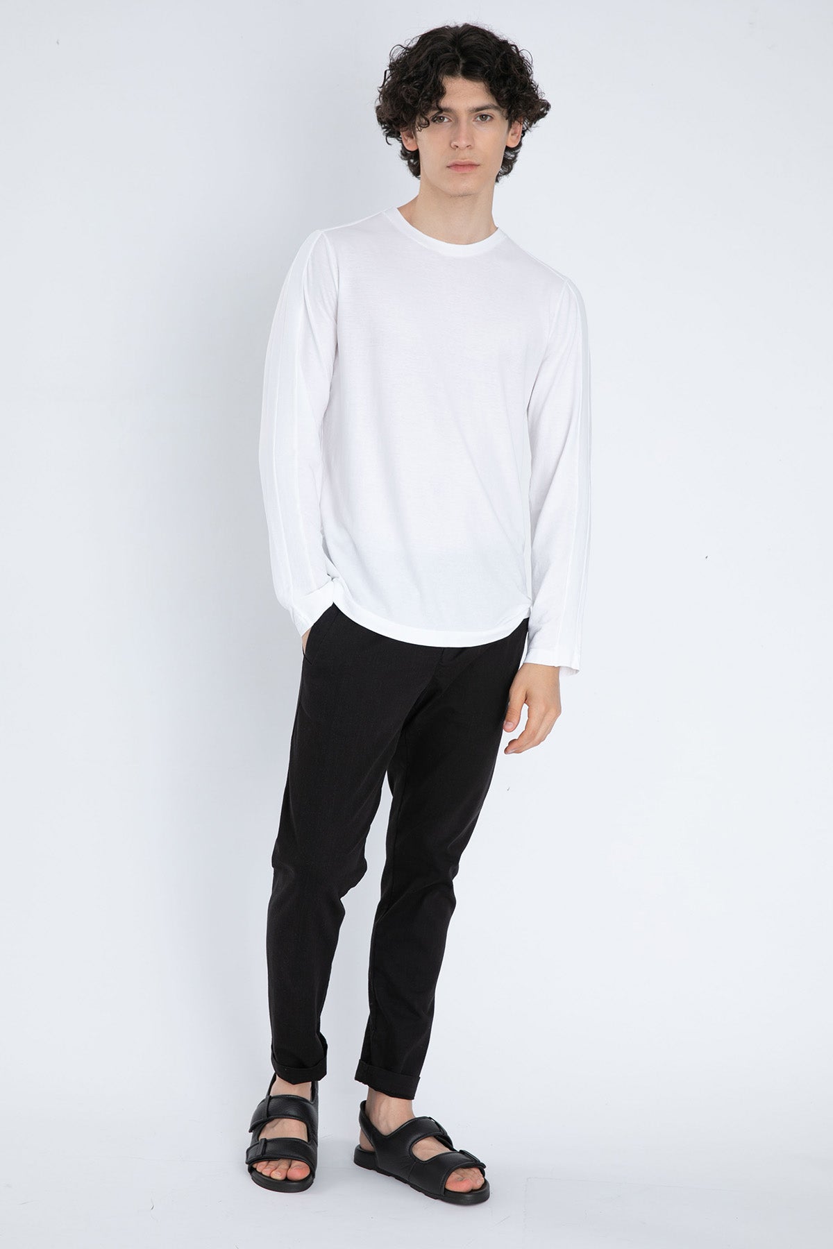 Transit Yuvarlak Yaka Uzun Kollu T-shirt-Libas Trendy Fashion Store