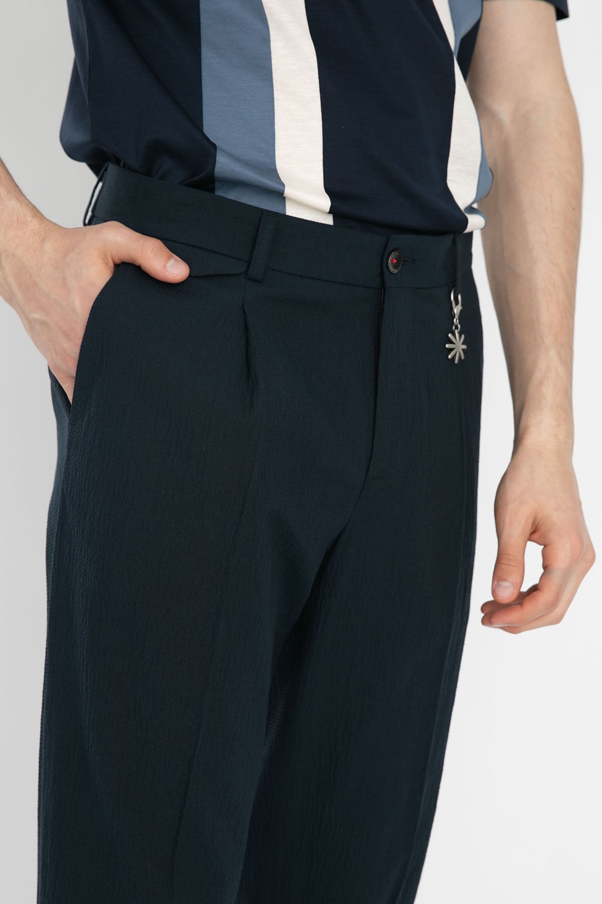 Manuel Ritz Tek Pile Duble Paça Gofre Pantolon-Libas Trendy Fashion Store