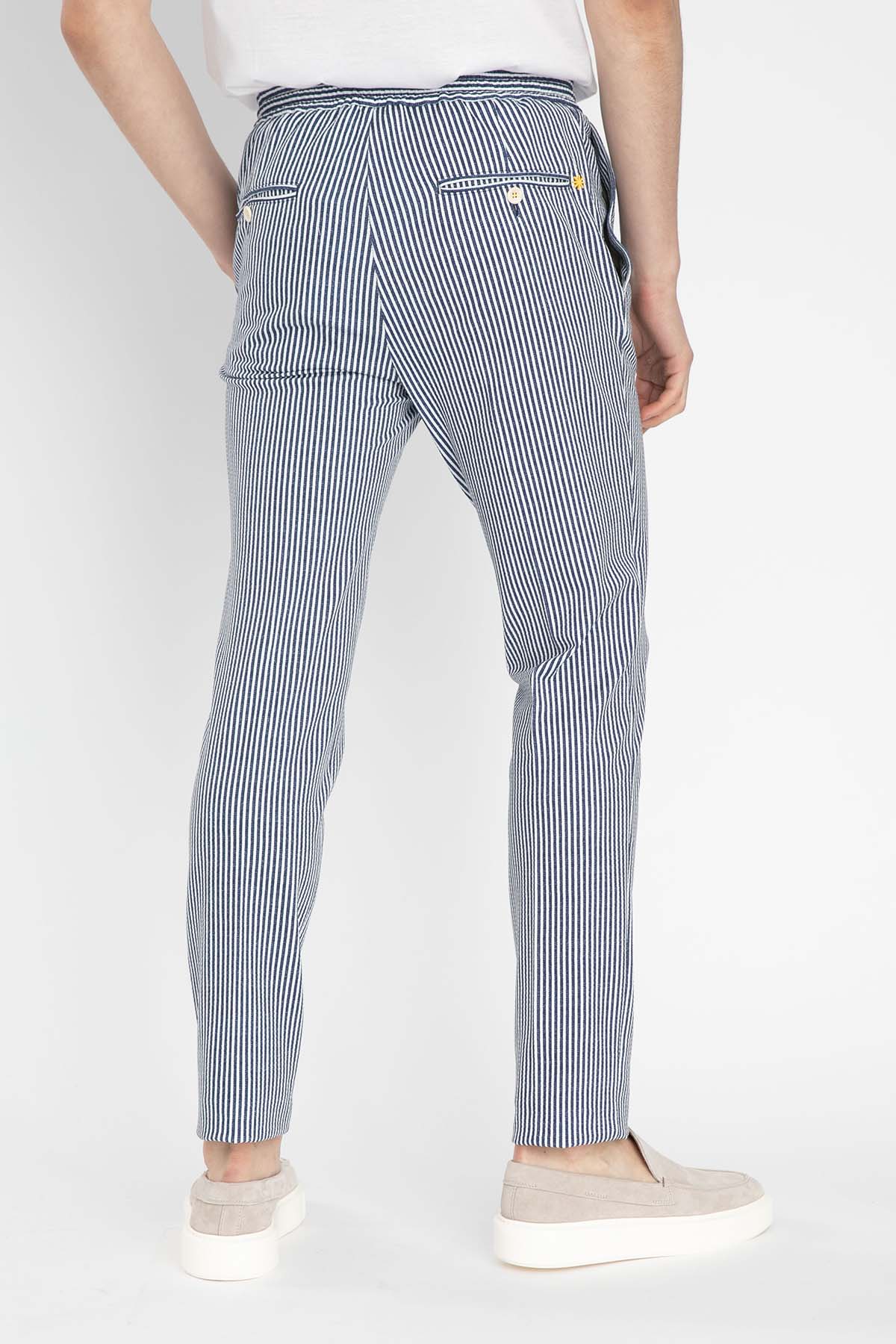 Manuel Ritz Beli Lastikli Çizgili Pantolon-Libas Trendy Fashion Store