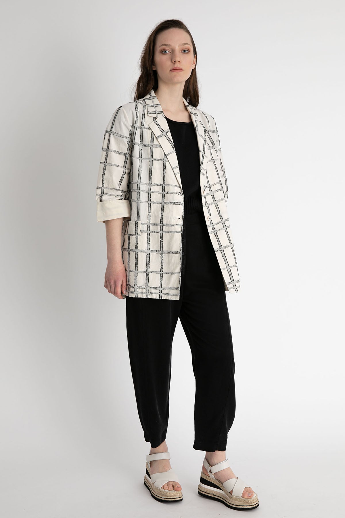 Kanna Küt Burun Dolgu Topuk Deri Sandalet-Libas Trendy Fashion Store