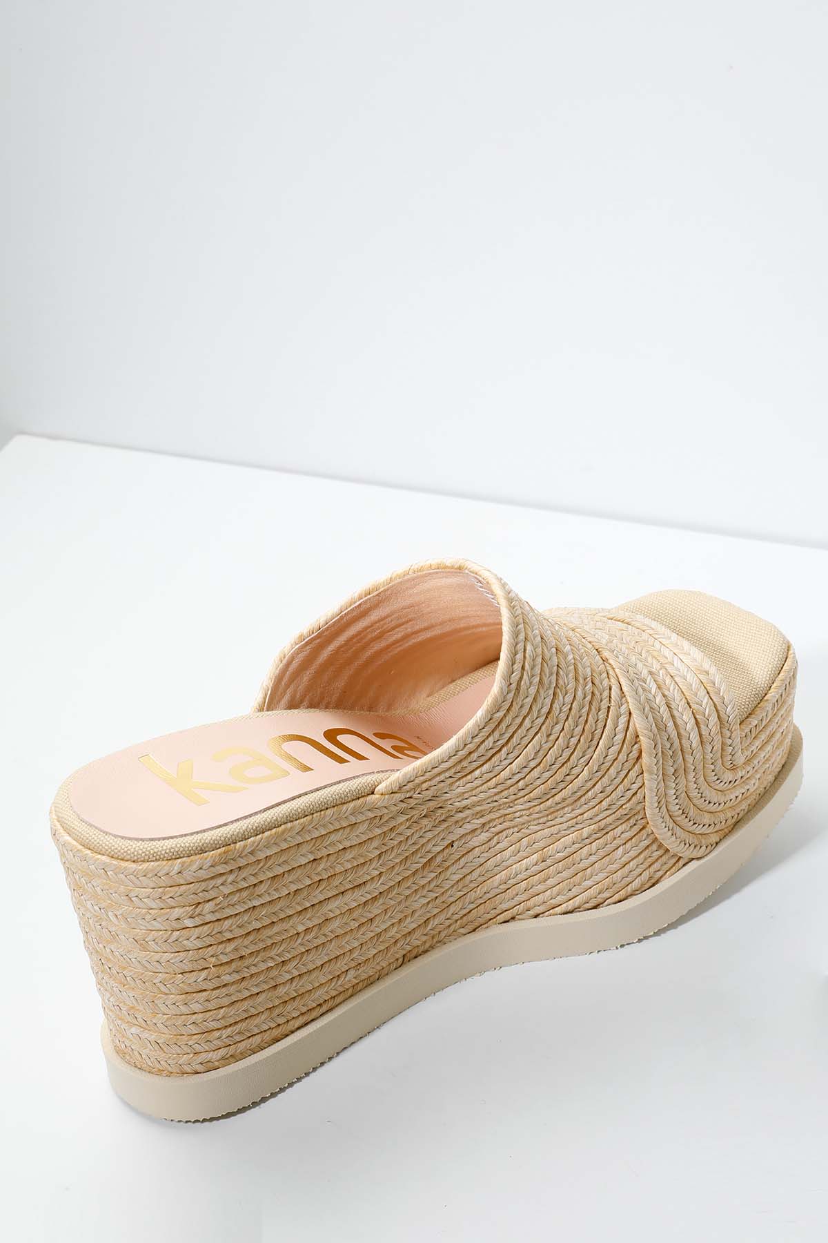 Kanna Platform Tabanlı Hasır Terlik-Libas Trendy Fashion Store