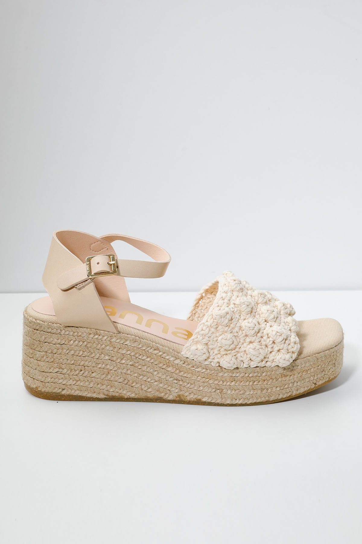 Kanna Küt Burun Platform Taban Örgü Detaylı Sandalet-Libas Trendy Fashion Store