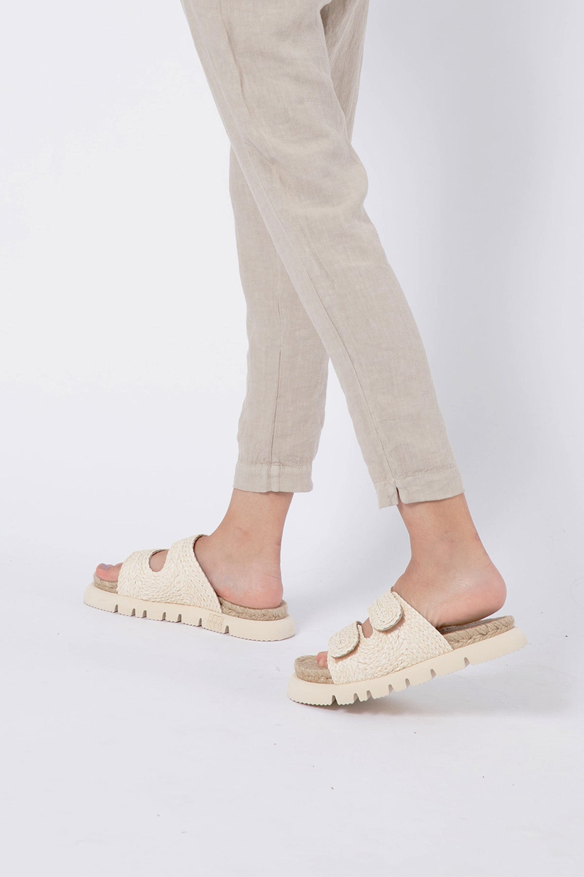 Kanna Cırt Cırt Bantlı Hasır Terlik-Libas Trendy Fashion Store