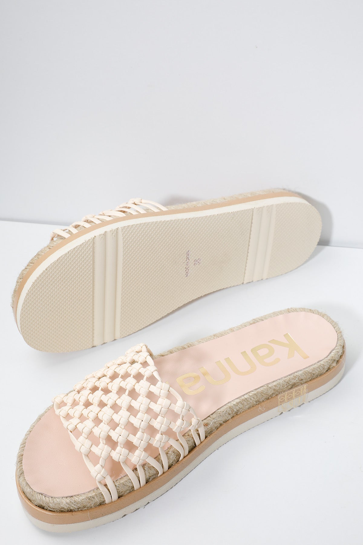 Kanna Örgü Detaylı Deri Terlik-Libas Trendy Fashion Store