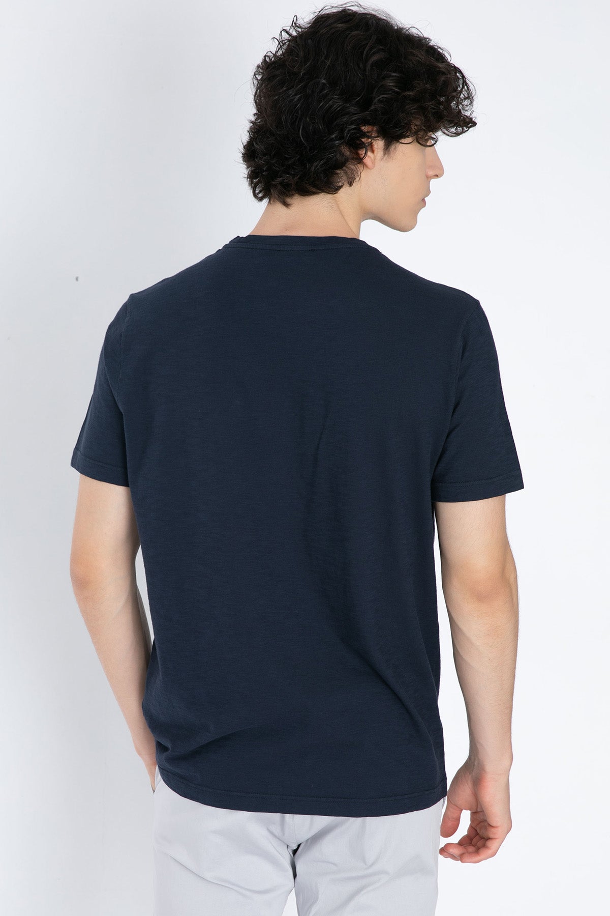 Dondup Yuvarlak Yaka Cep Detaylı Logolu T-shirt-Libas Trendy Fashion Store