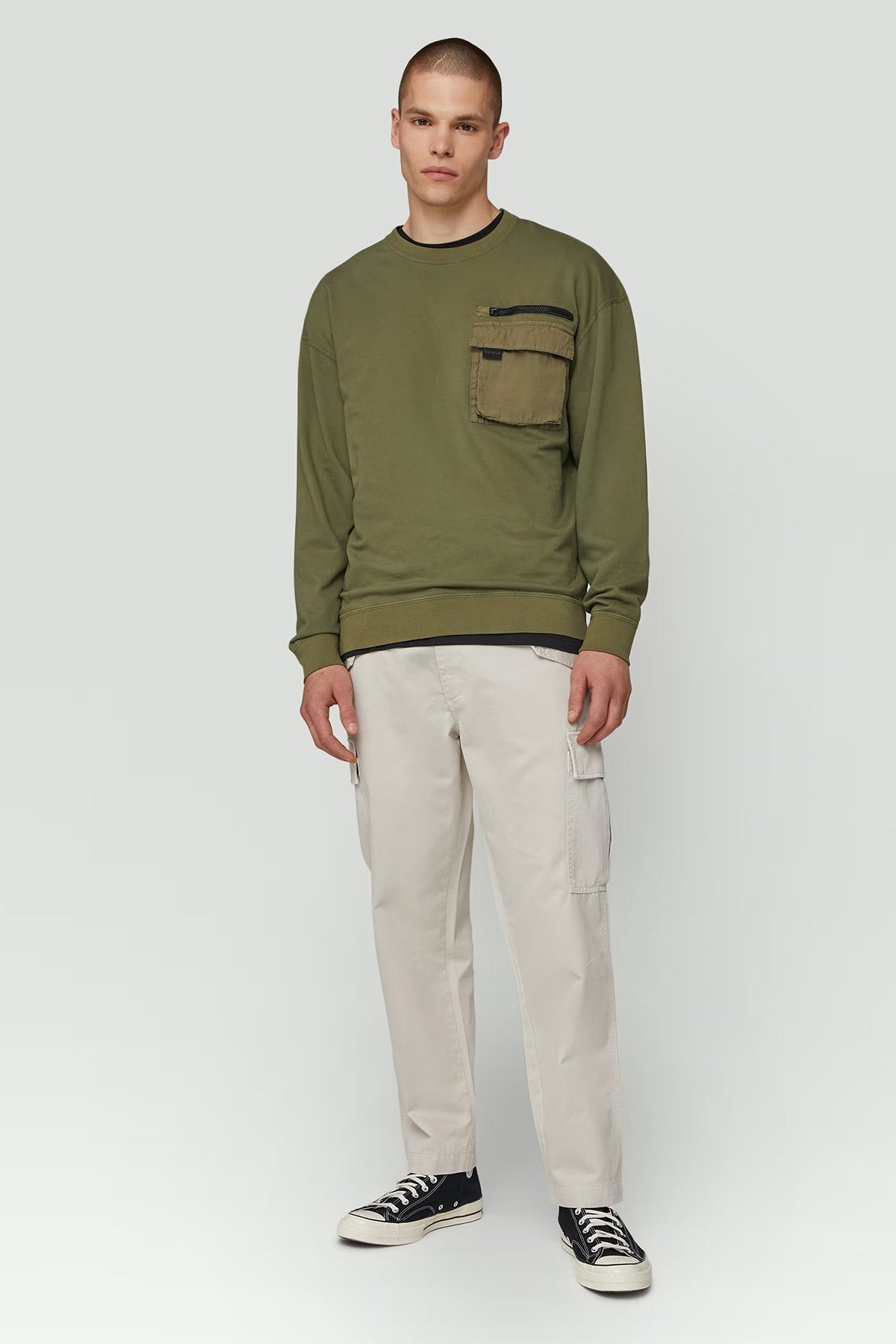 Dondup Yuvarlak Yaka Cep Detaylı Sweatshirt-Libas Trendy Fashion Store