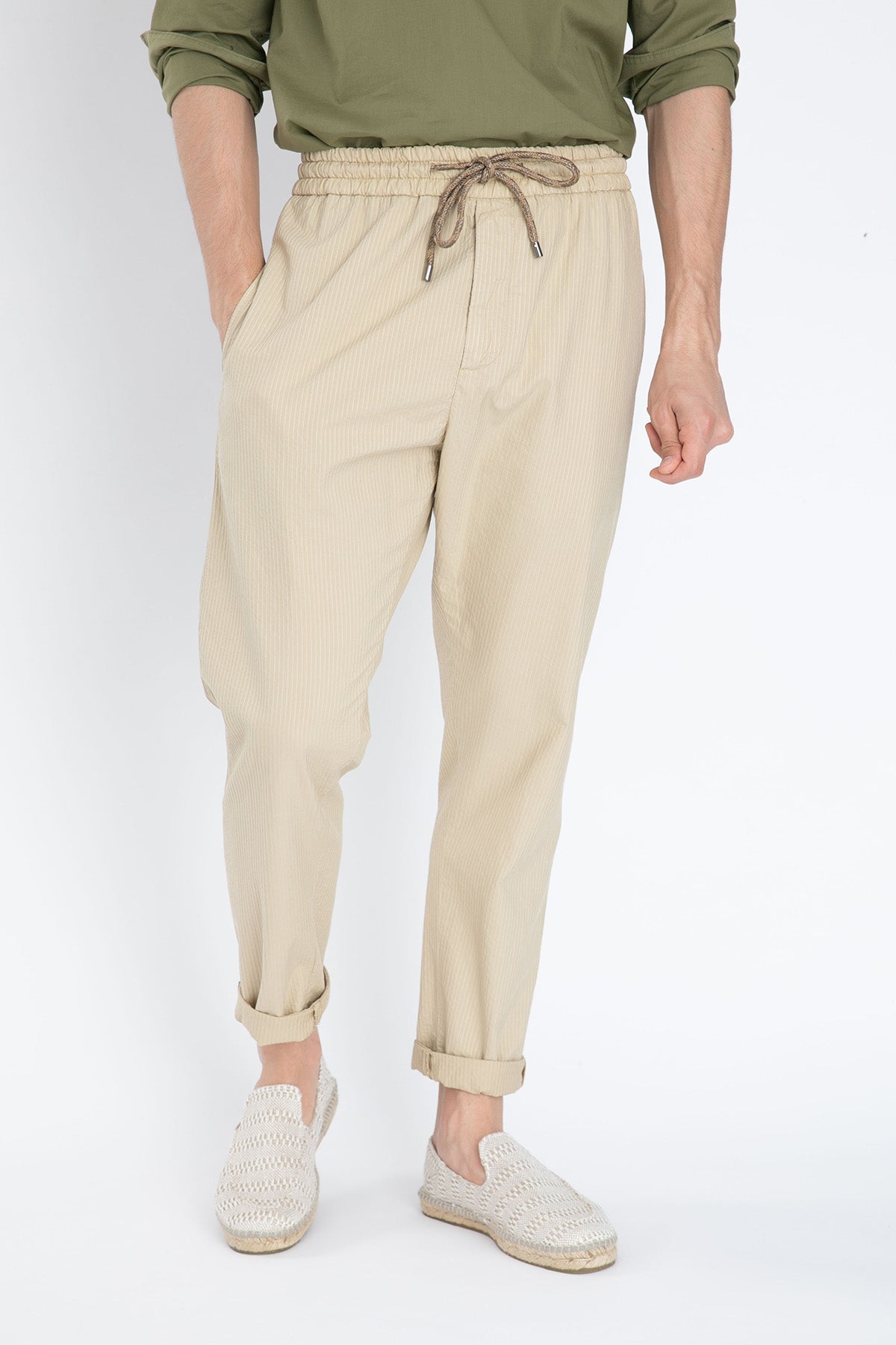 Dondup Beli Lastikli Çizgili Pantolon-Libas Trendy Fashion Store