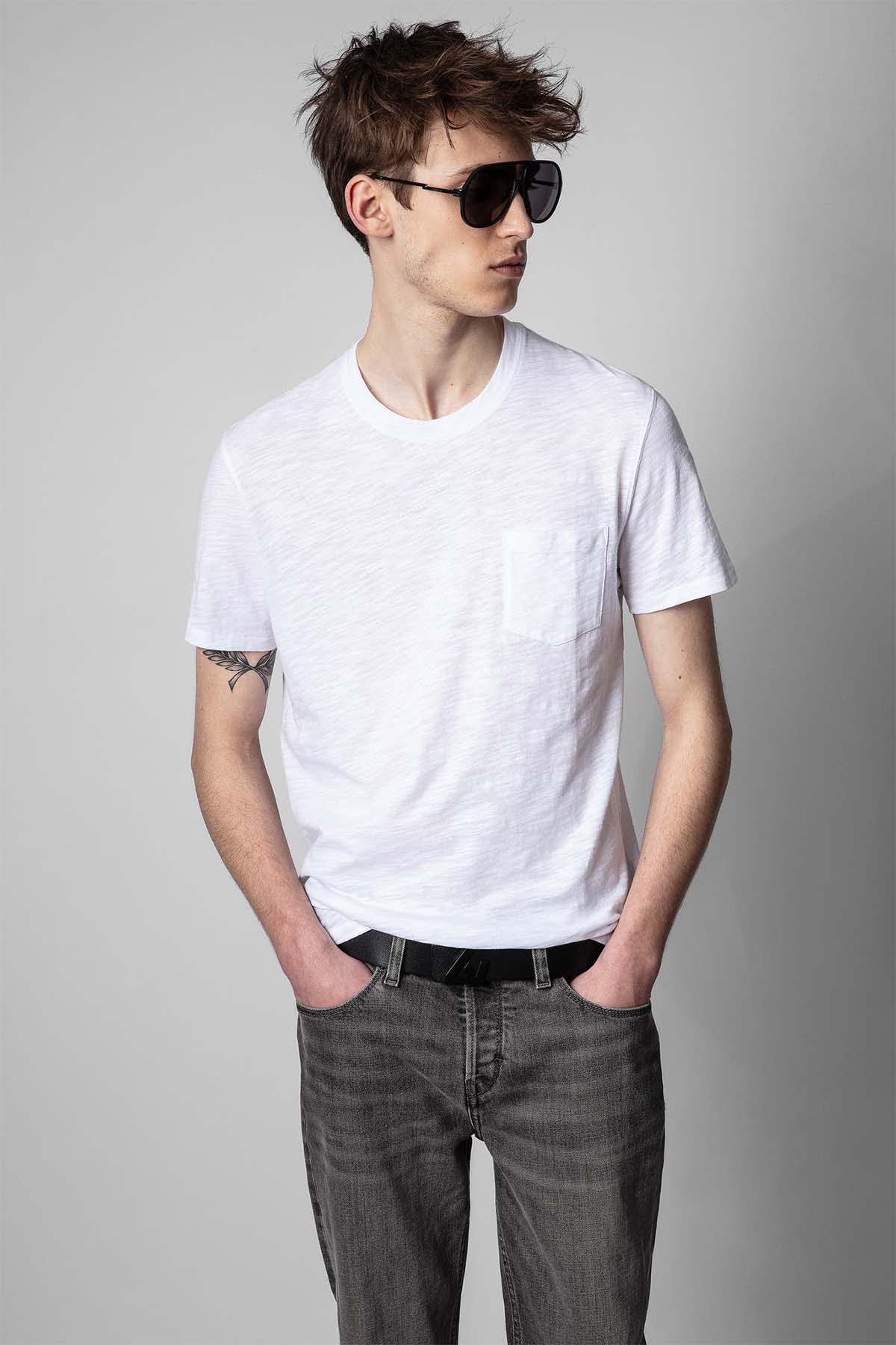 Zadig & Voltaire Yuvarlak Yaka Sırtta Baskılı T-shirt-Libas Trendy Fashion Store