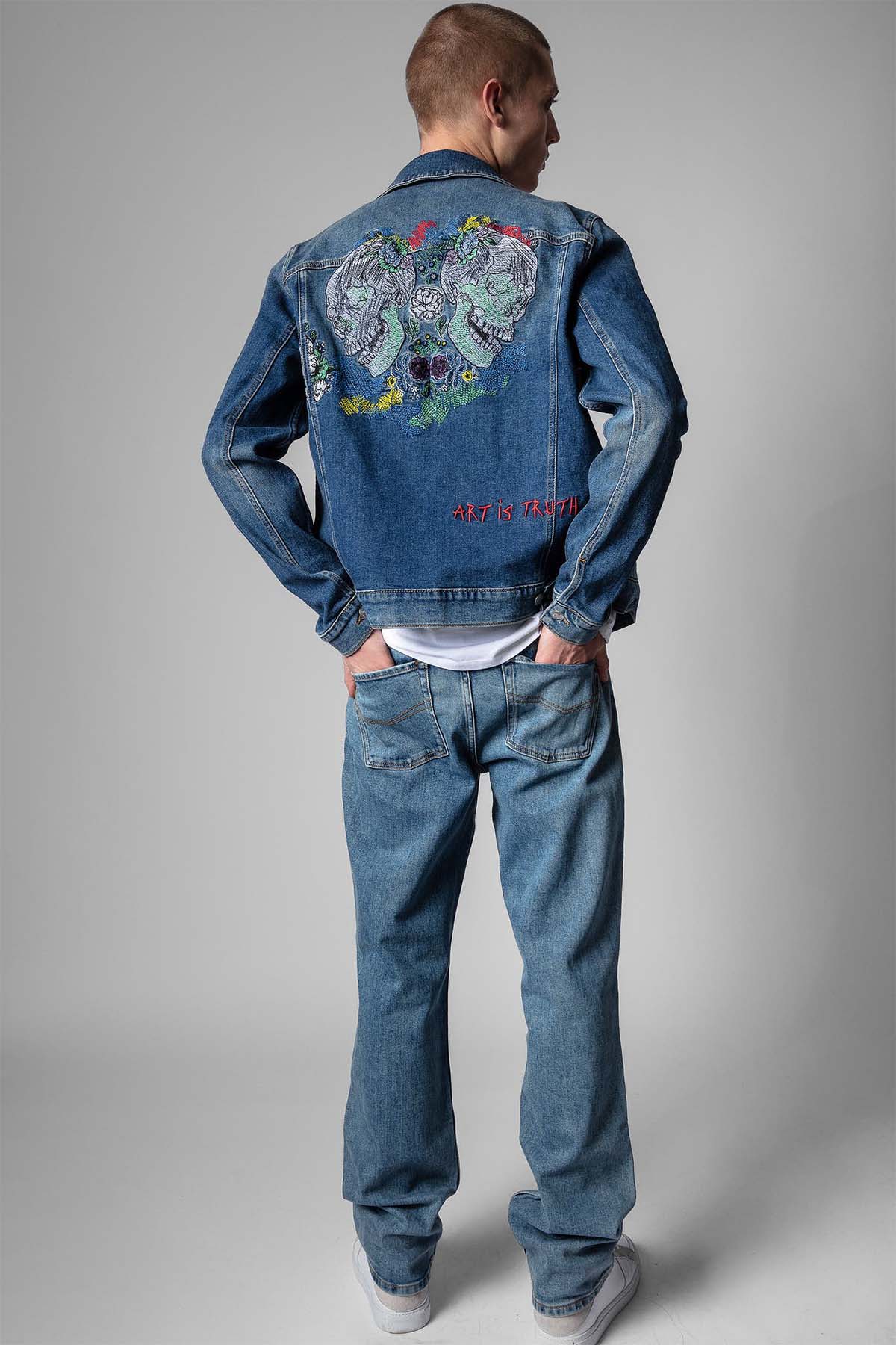 Zadig & Voltaire Sırtta Nakış Desenli Denim Ceket-Libas Trendy Fashion Store