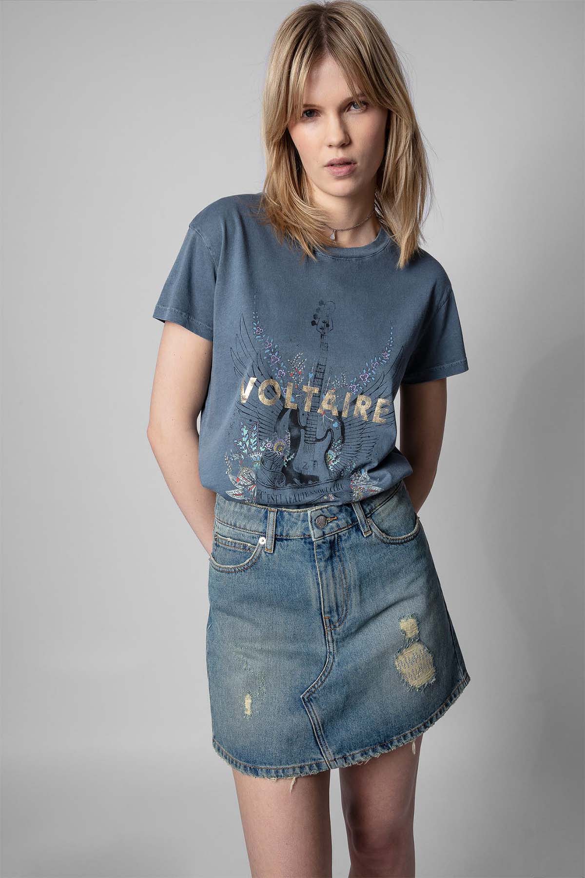 Zadig & Voltaire Yuvarlak Yaka Baskılı T-shirt-Libas Trendy Fashion Store