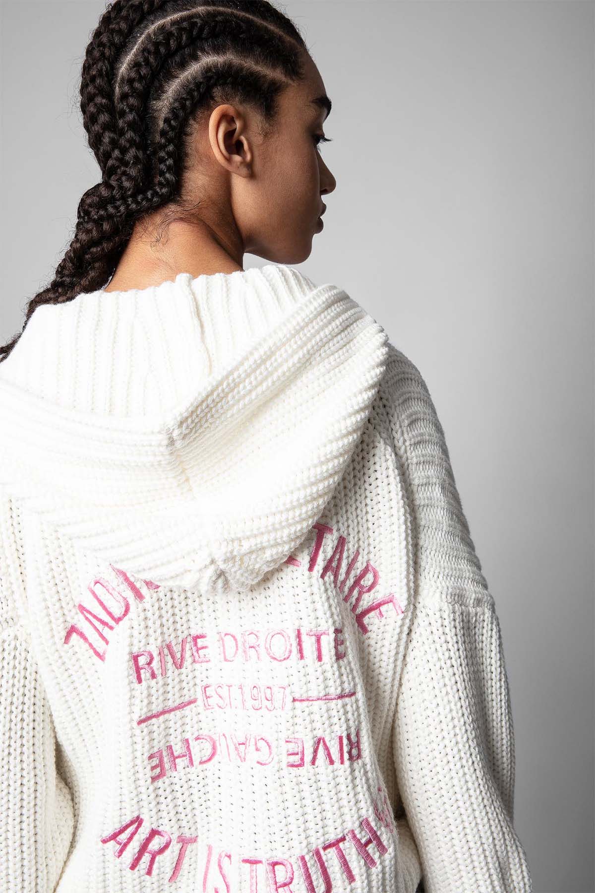 Zadig & Voltaire Geniş Kesim Kapüşonlu Örgü Sweatshirt Ceket-Libas Trendy Fashion Store