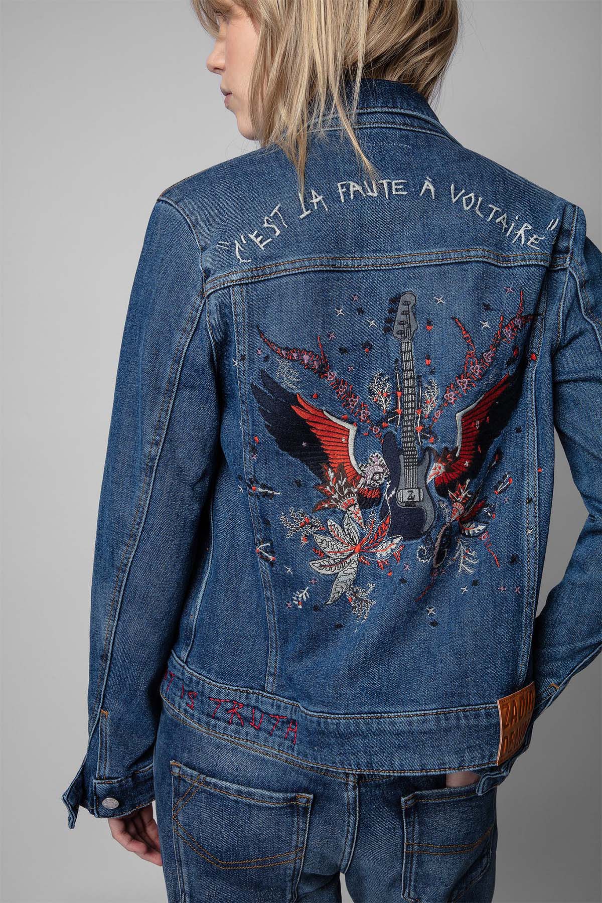 Zadig & Voltaire Sırtta Nakış Logolu Denim Ceket-Libas Trendy Fashion Store