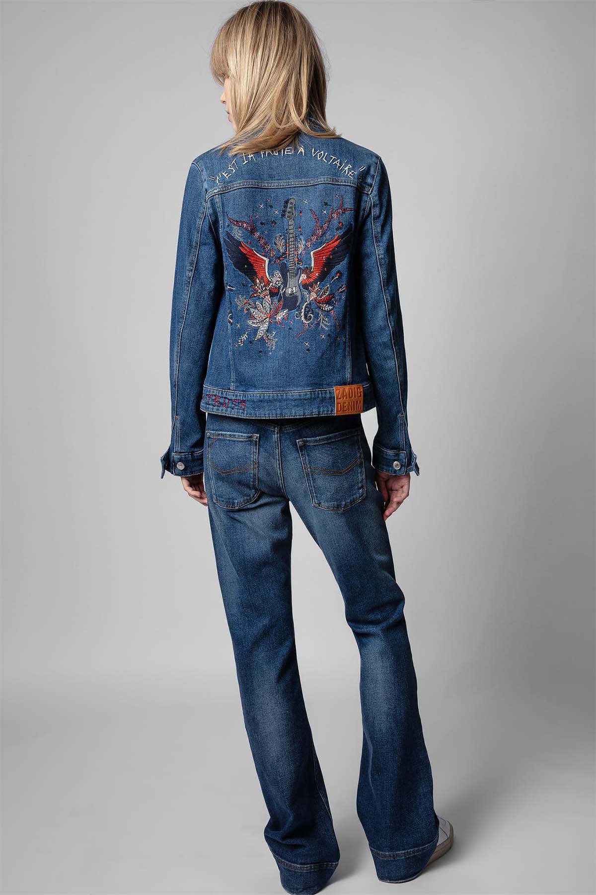 Zadig & Voltaire Sırtta Nakış Logolu Denim Ceket-Libas Trendy Fashion Store