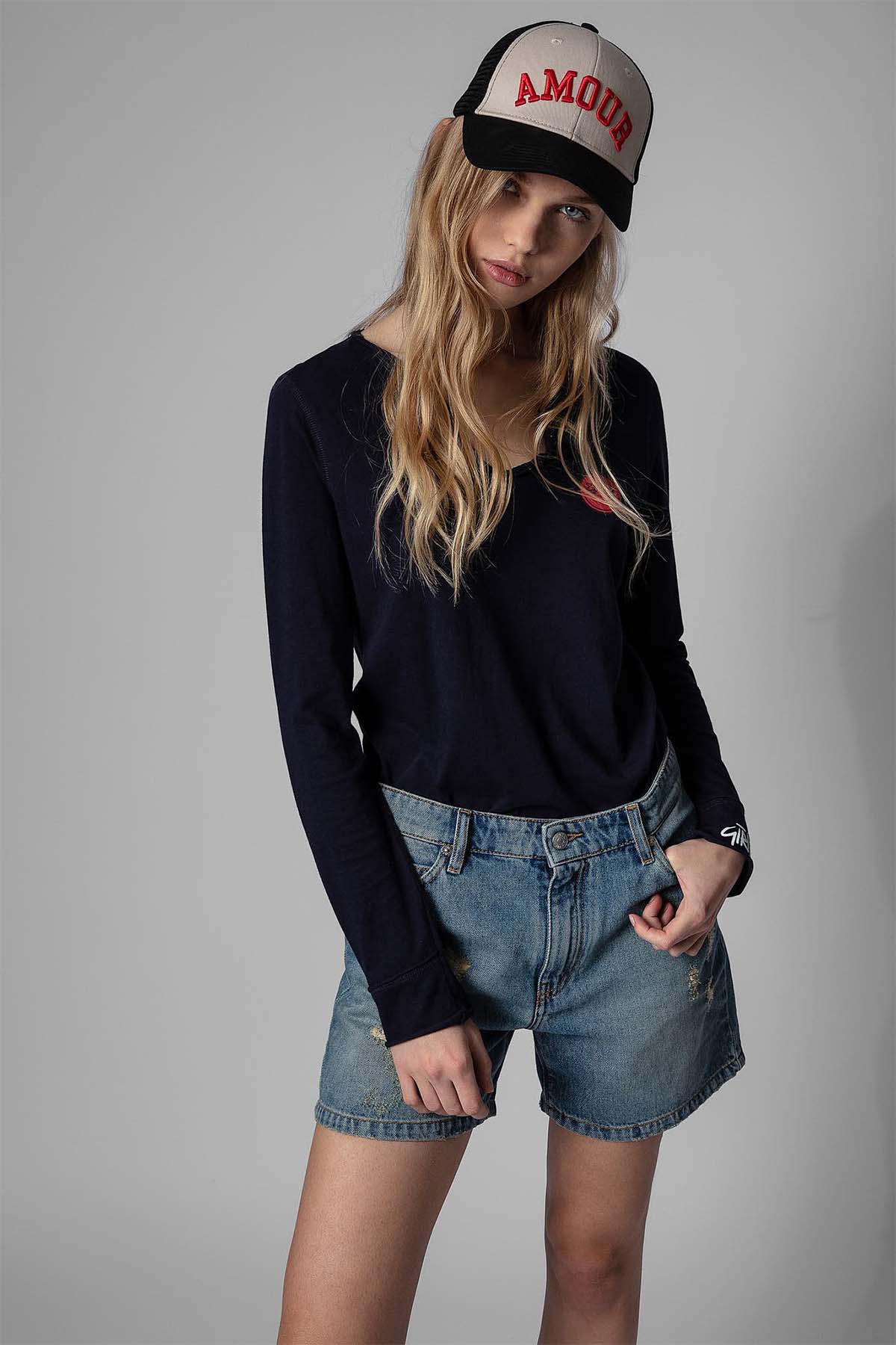 Zadig & Voltaire Sırtı Baskılı Uzun Kollu T-shirt-Libas Trendy Fashion Store
