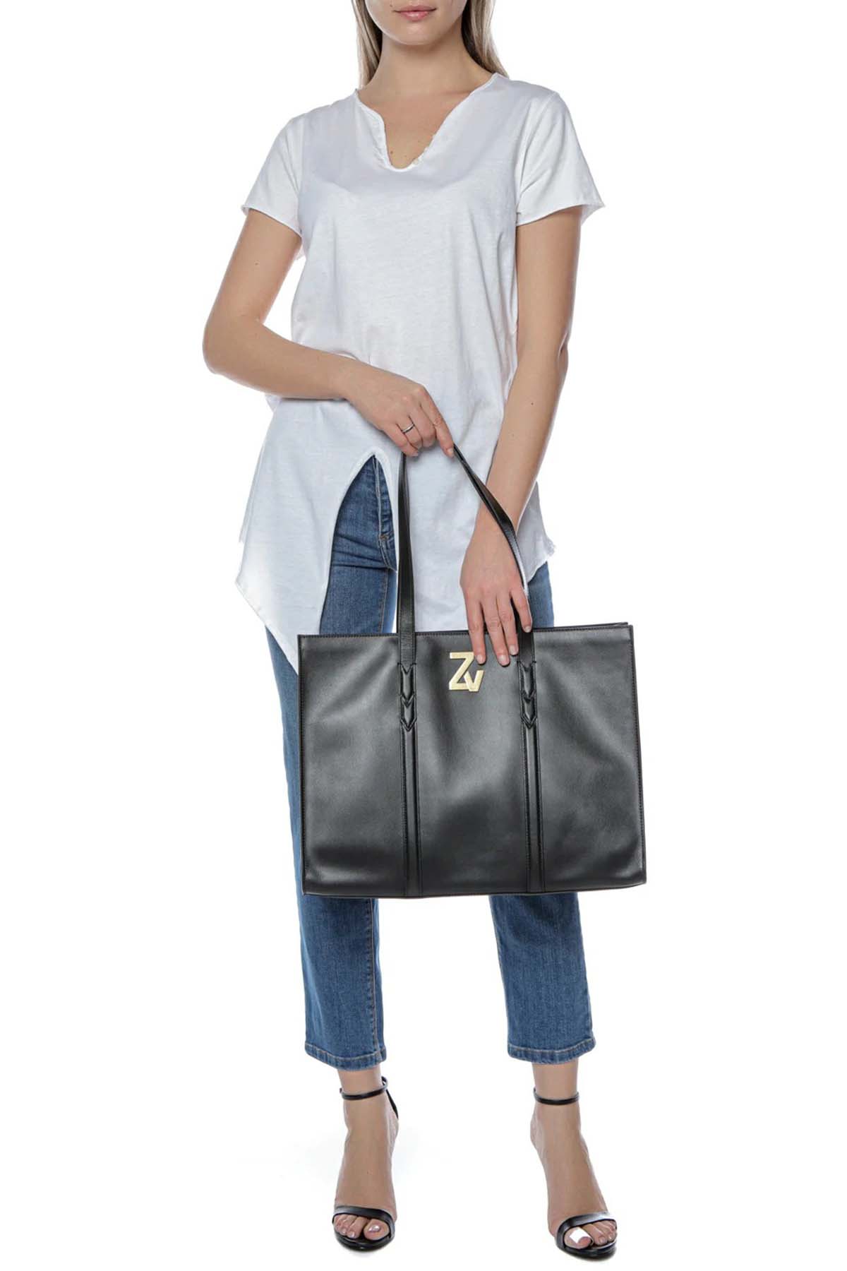 Zadig & Voltaire Etek Ucu Bağlamalı Sırtta Logo Baskılı T-shirt-Libas Trendy Fashion Store