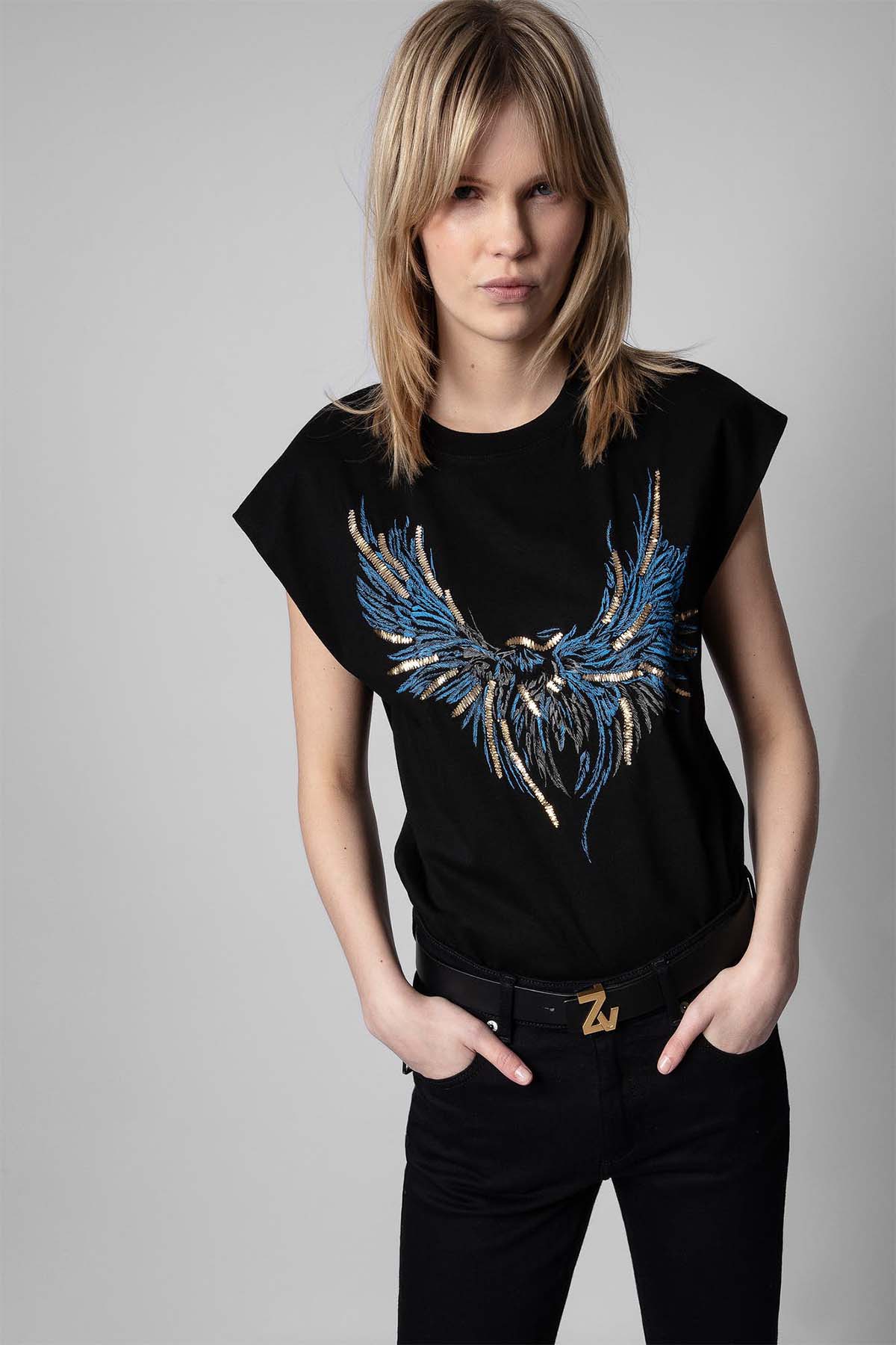 Zadig & Voltaire Yuvarlak Yaka Baskılı T-shirt-Libas Trendy Fashion Store