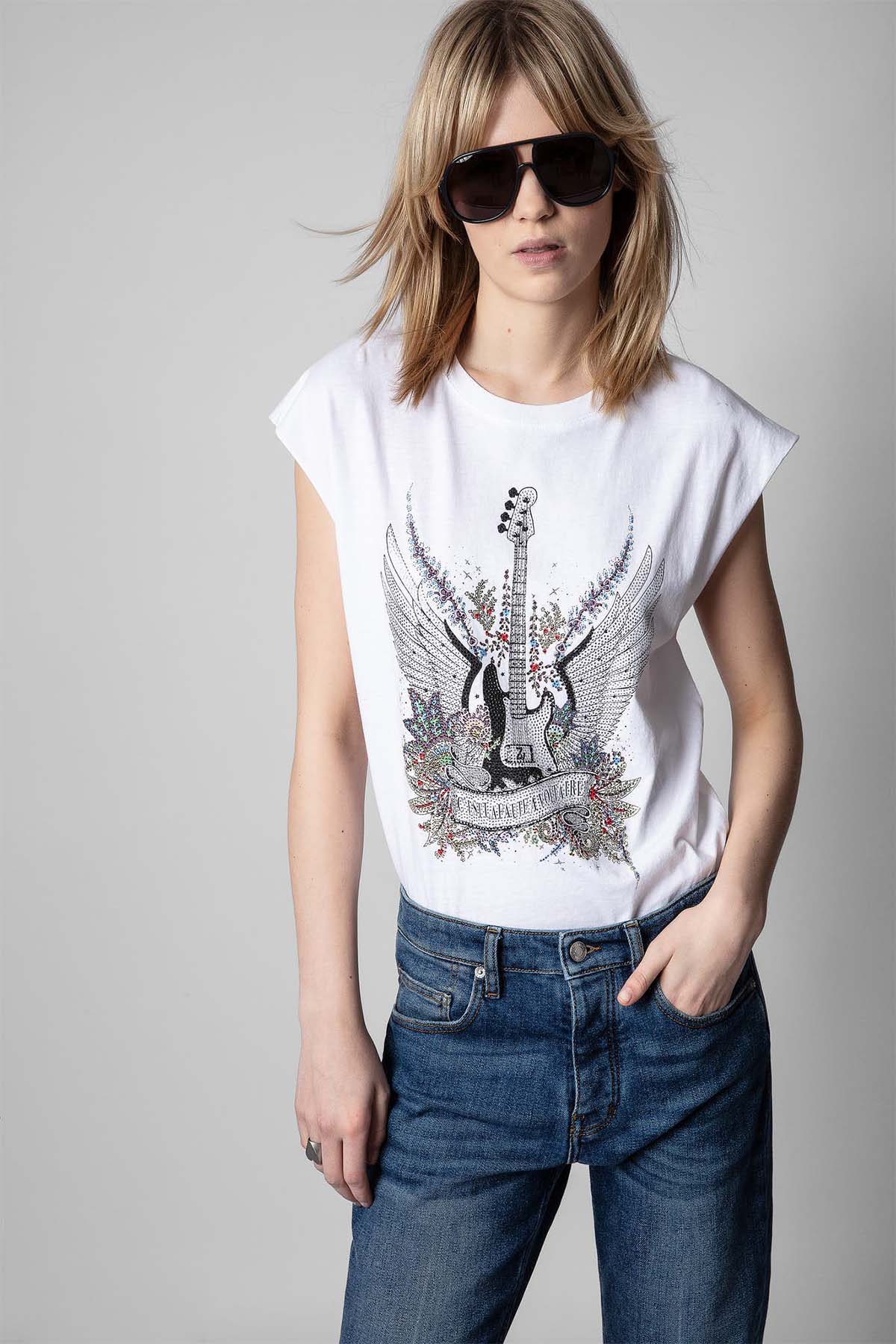 Zadig & Voltaire Yuvarlak Yaka Baskılı T-shirt-Libas Trendy Fashion Store
