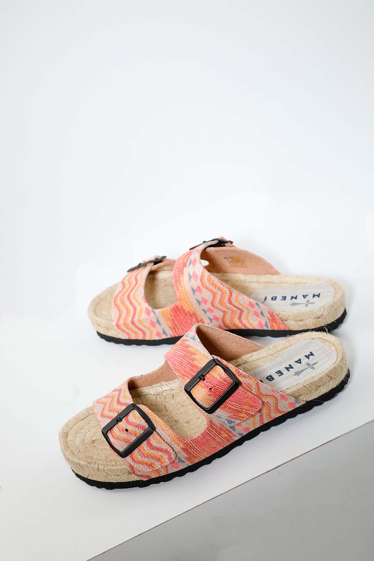 Manebi Tulum Hasır Detaylı Tokalı Terlik-Libas Trendy Fashion Store