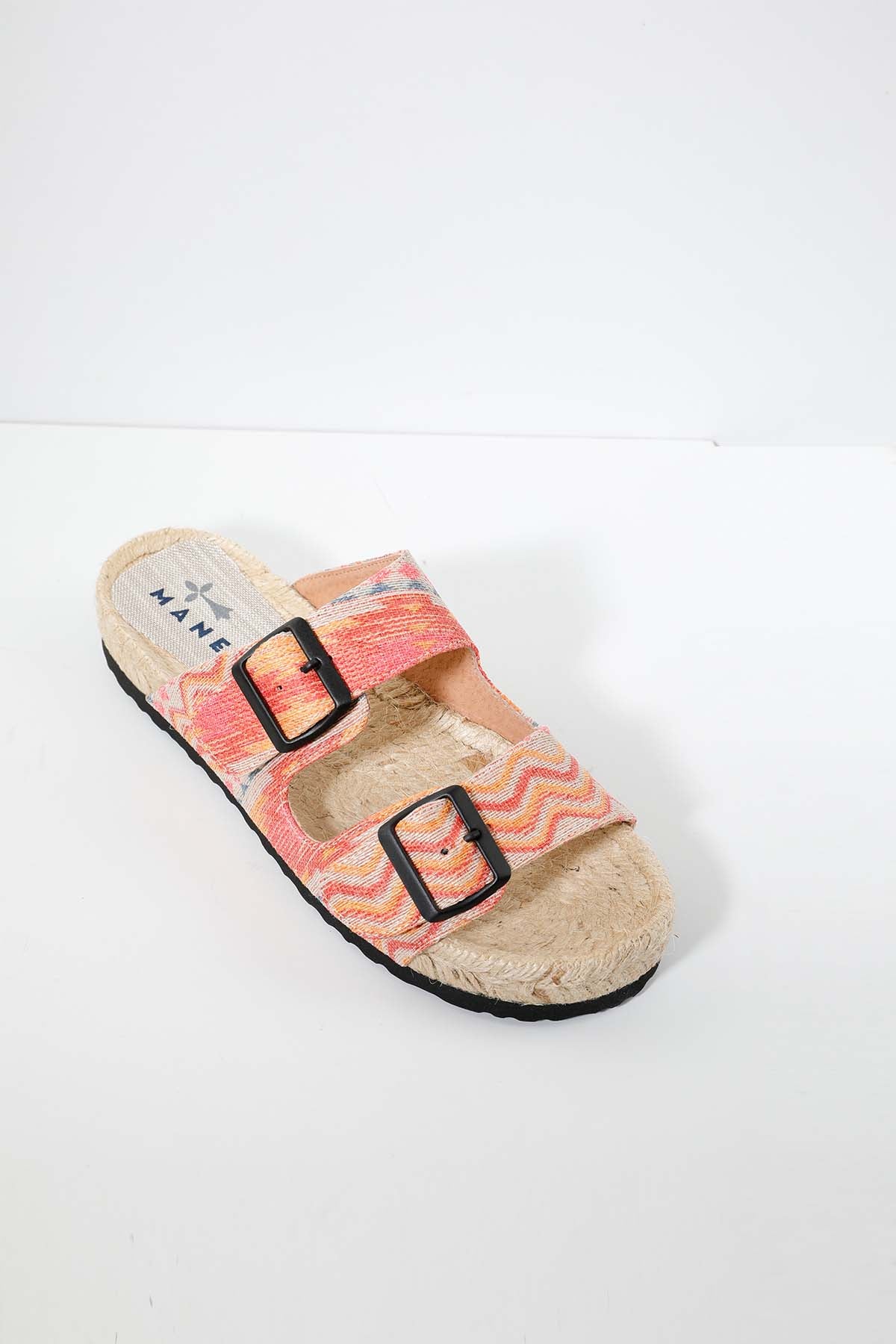 Manebi Tulum Hasır Detaylı Tokalı Terlik-Libas Trendy Fashion Store