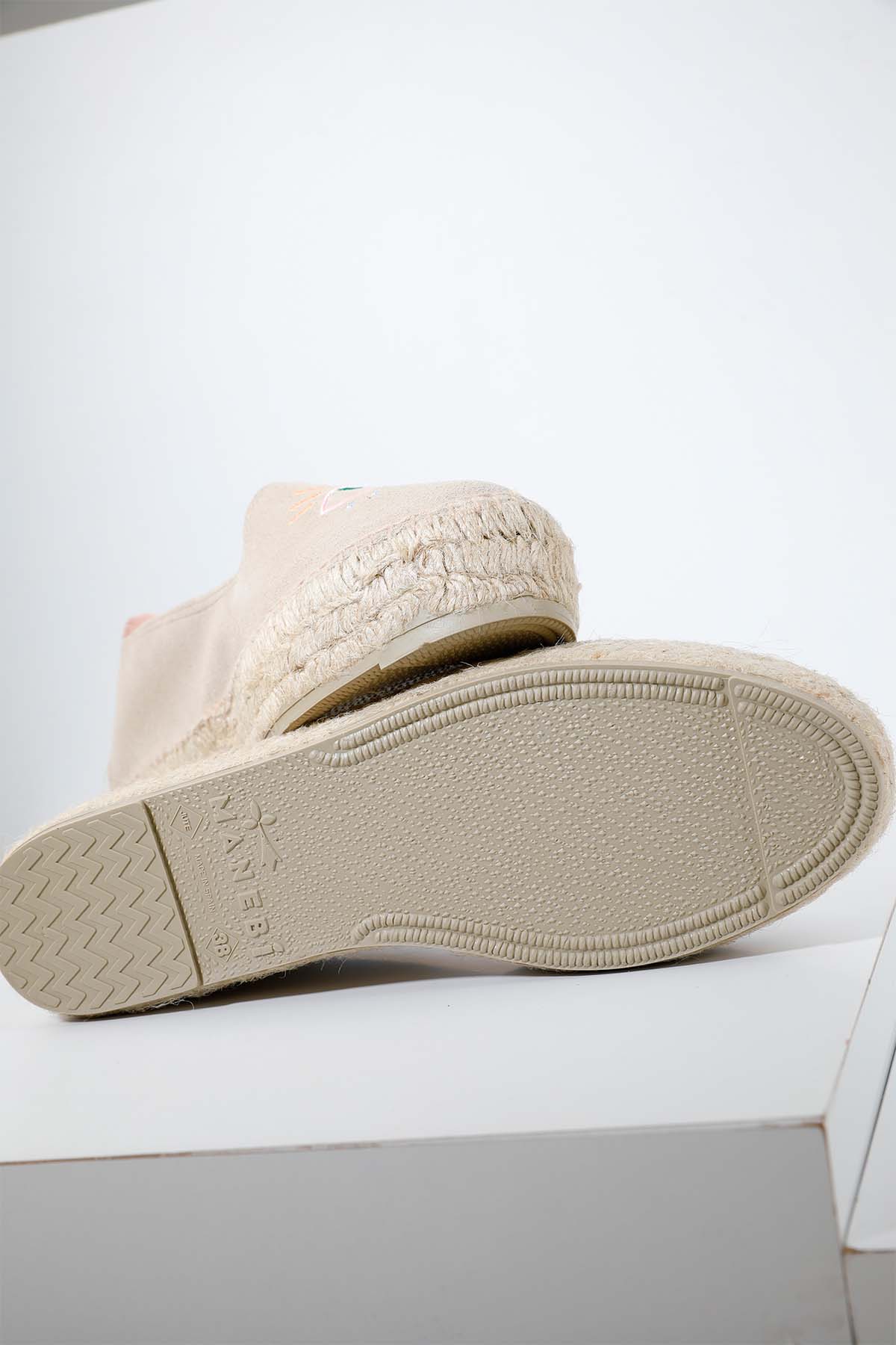 Manebi Palm Springs Nakış Desenli Süet Espadril-Libas Trendy Fashion Store