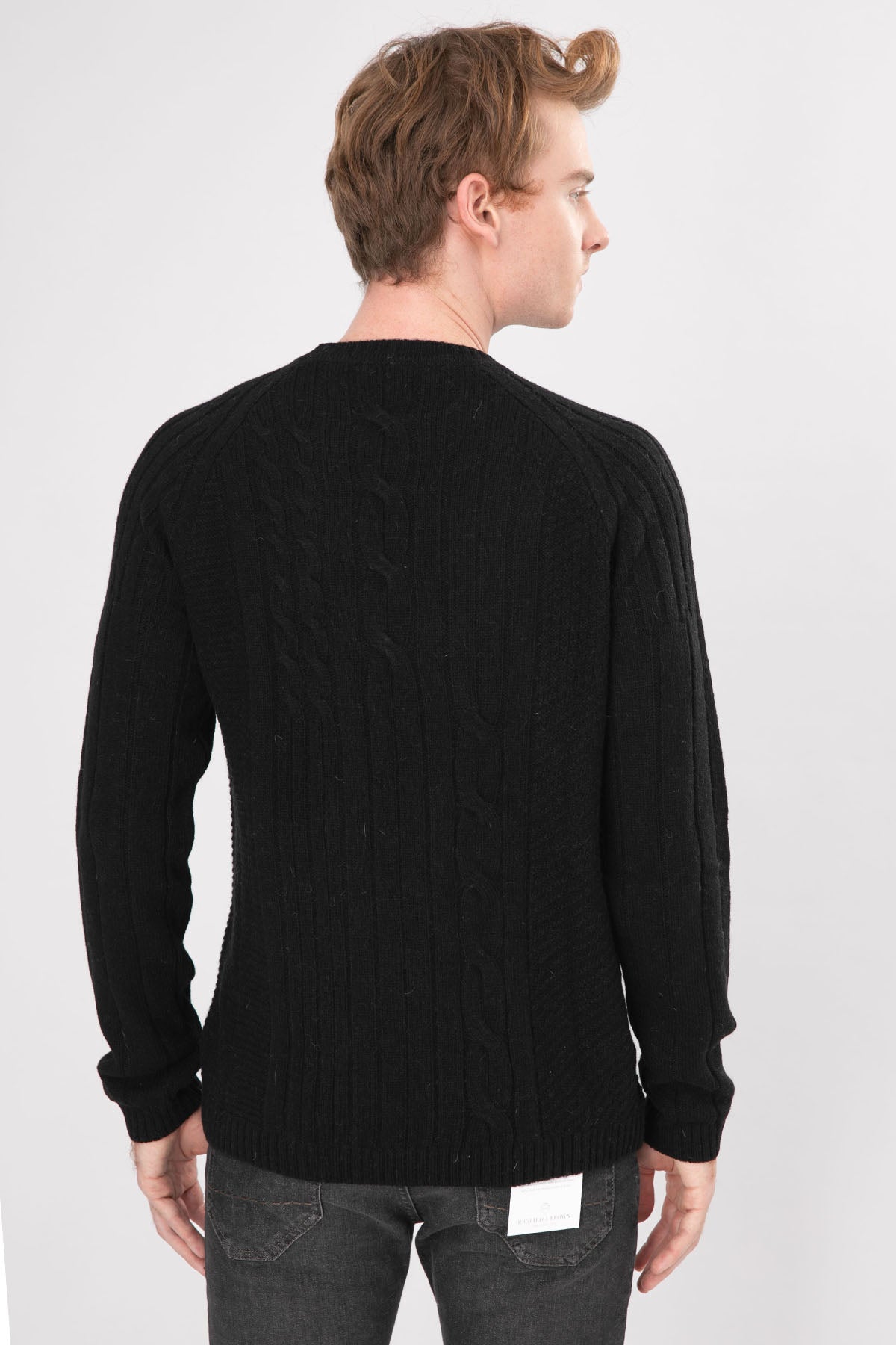 Manifattura Yuvarlak Yaka Saç Örgü Yün Triko-Libas Trendy Fashion Store