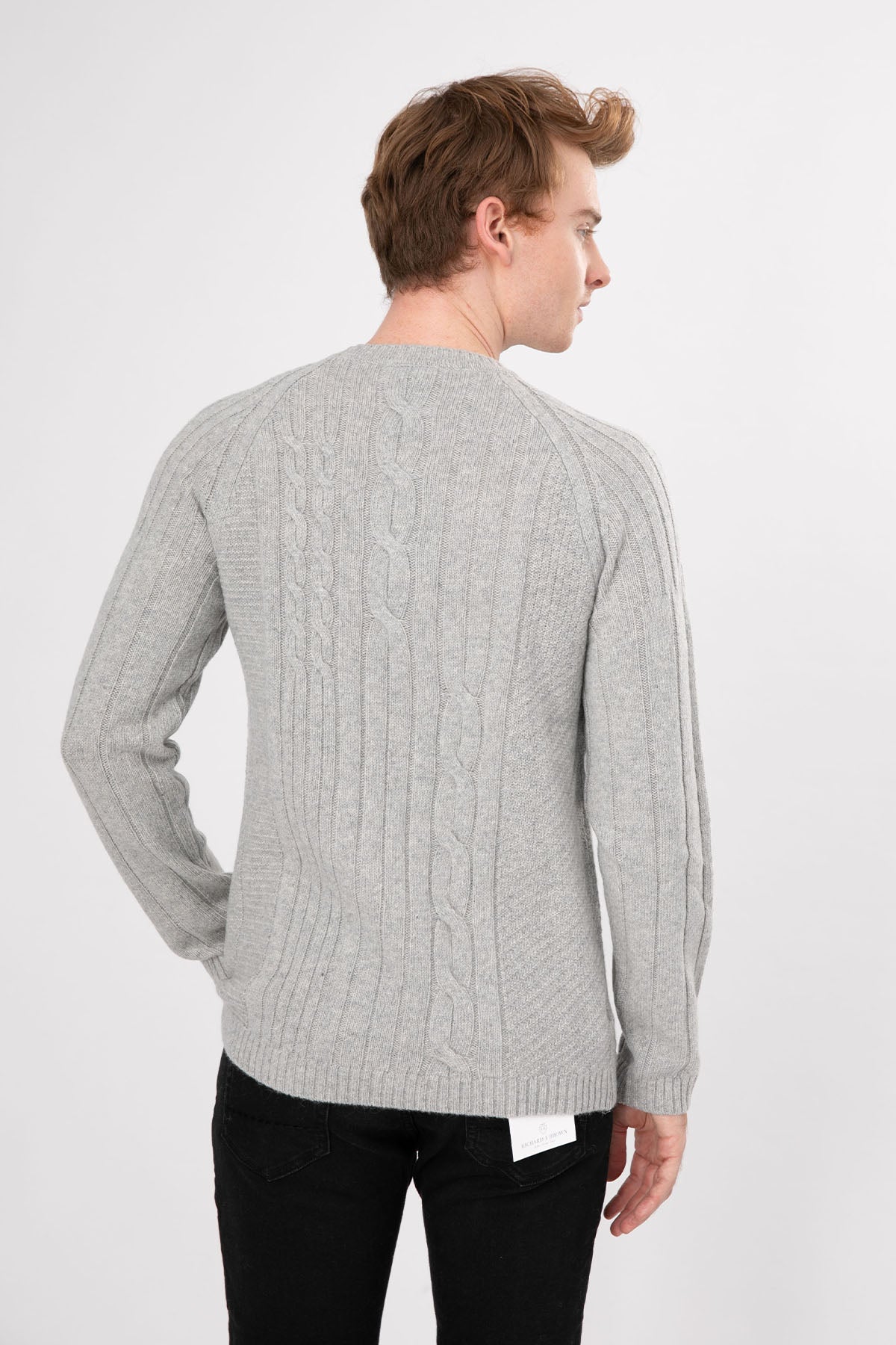 Manifattura Yuvarlak Yaka Saç Örgü Yün Triko-Libas Trendy Fashion Store