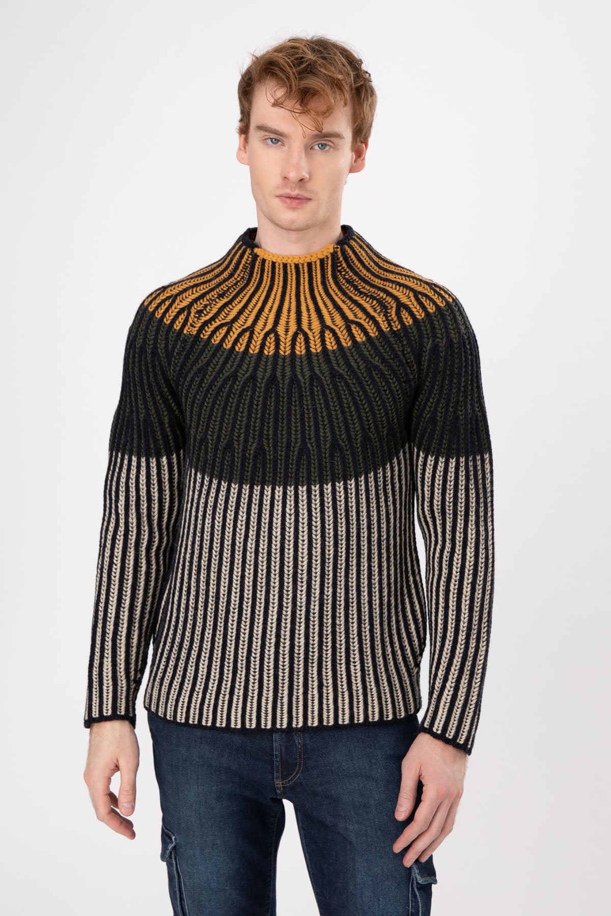 Manifattura Yarım Balıkçı Yaka Örgü Yün Triko-Libas Trendy Fashion Store