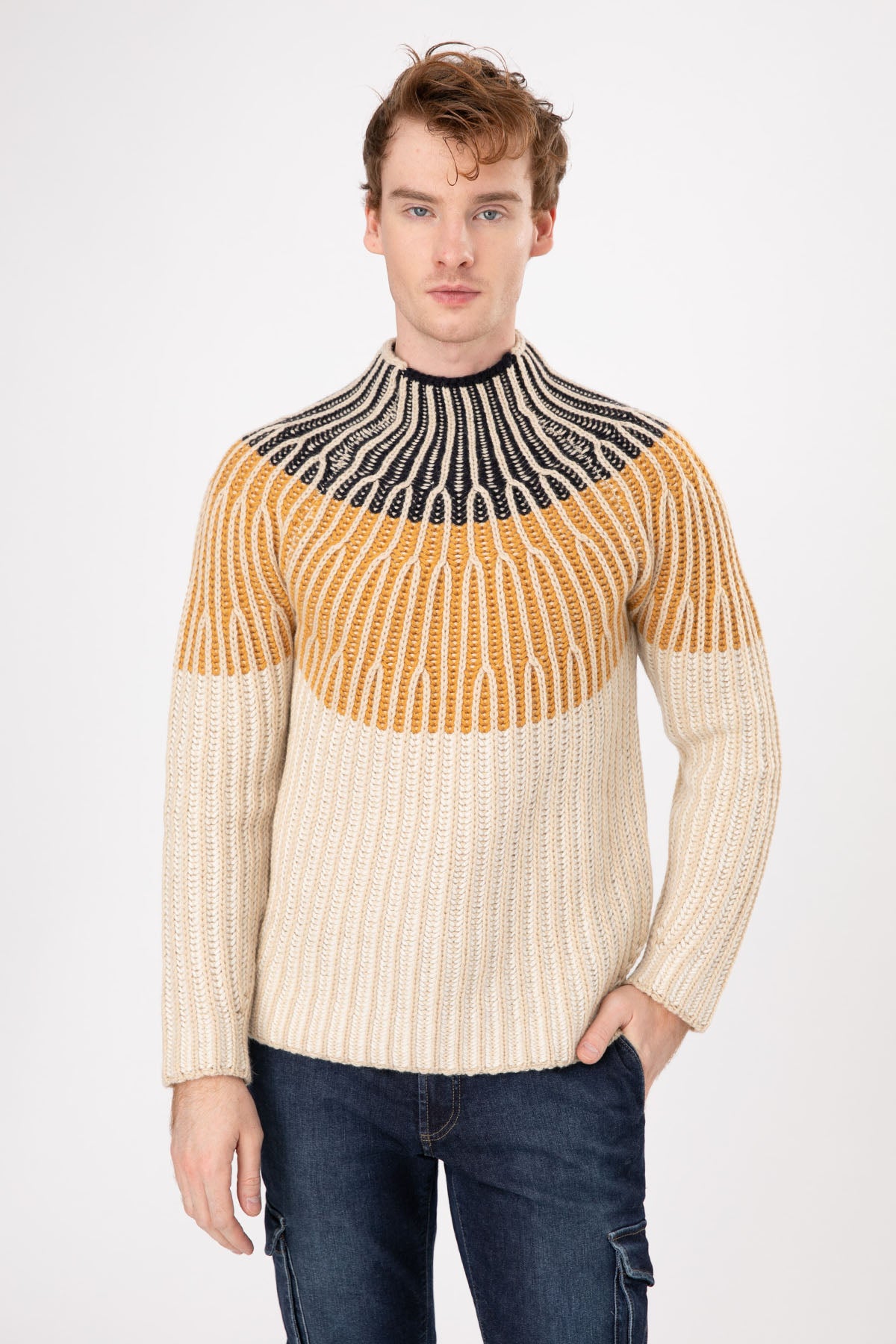 Manifattura Yarım Balıkçı Yaka Örgü Yün Triko-Libas Trendy Fashion Store
