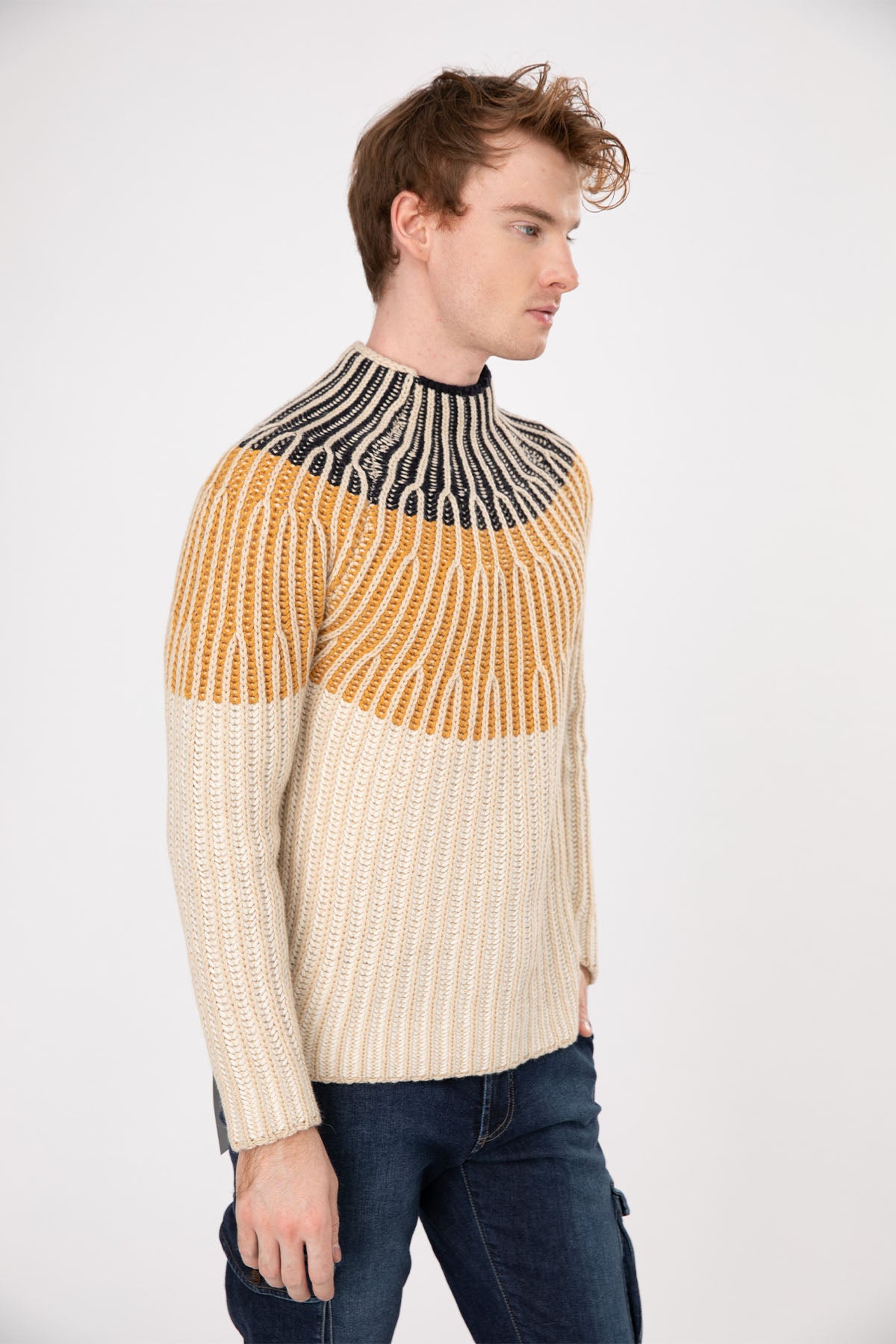 Manifattura Yarım Balıkçı Yaka Örgü Yün Triko-Libas Trendy Fashion Store