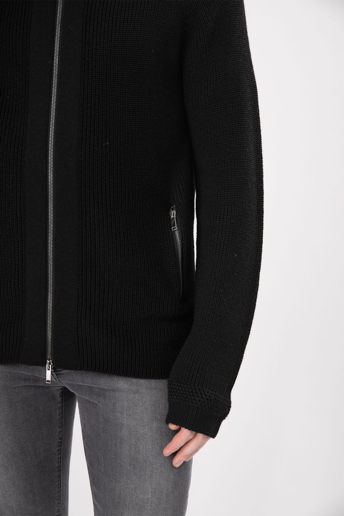 Manifattura Örgü Yün Fermuarlı Triko Ceket-Libas Trendy Fashion Store