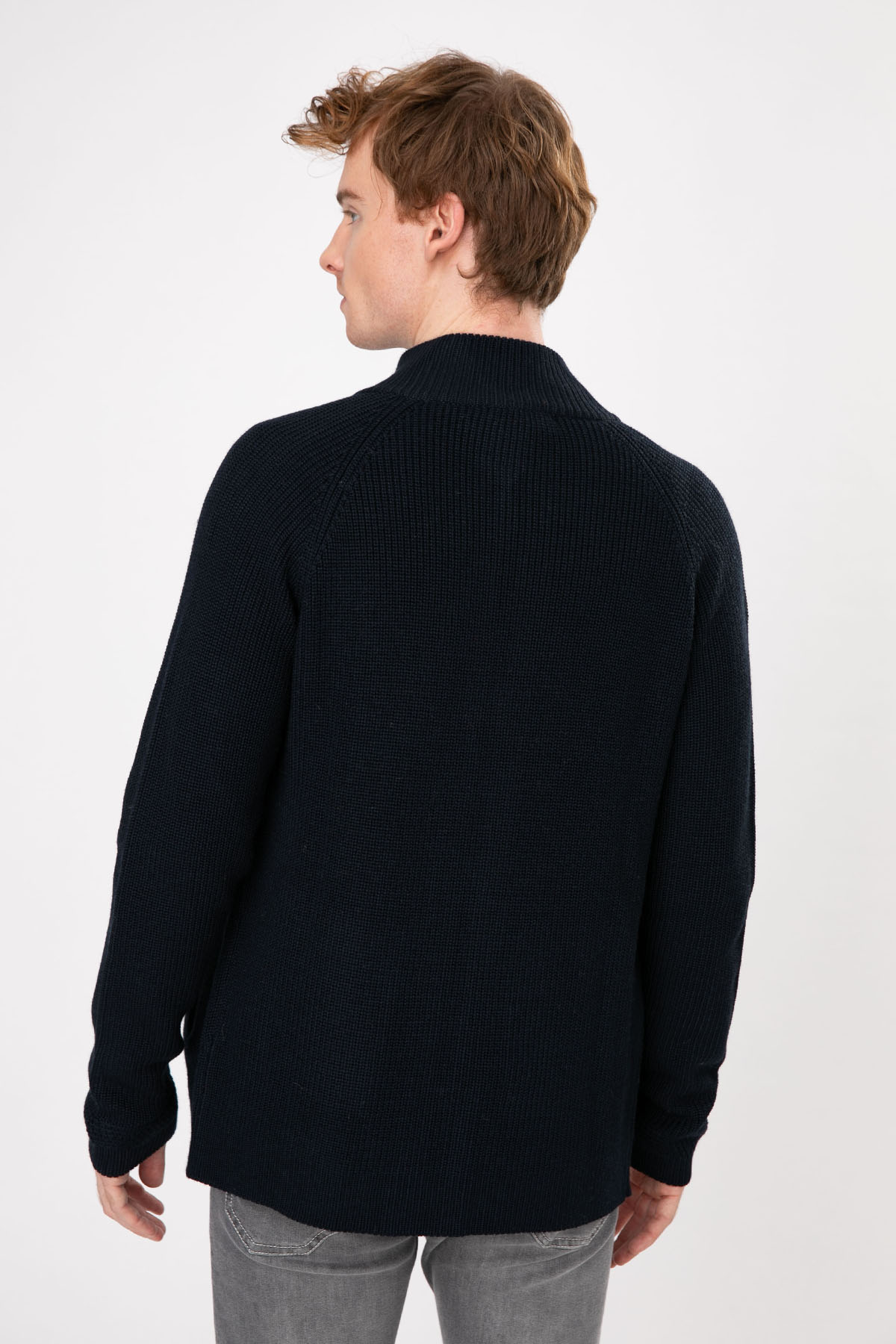 Manifattura Örgü Yün Fermuarlı Triko Ceket-Libas Trendy Fashion Store