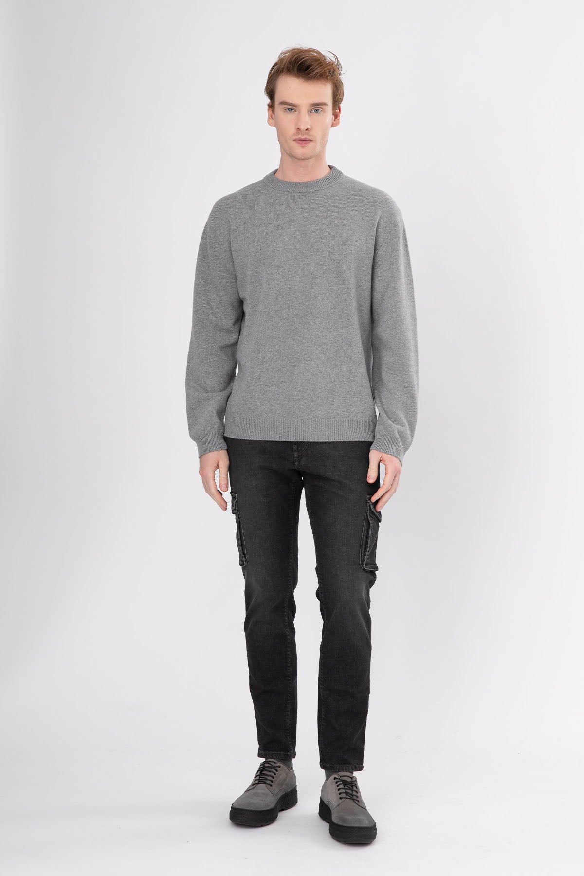 Manifattura Yuvarlak Yaka Kaşmirli Yün Triko-Libas Trendy Fashion Store