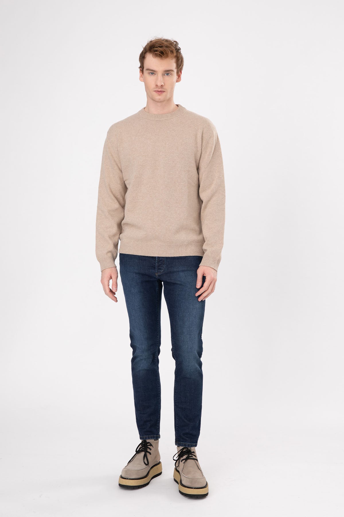 Manifattura Yuvarlak Yaka Kaşmirli Yün Triko-Libas Trendy Fashion Store