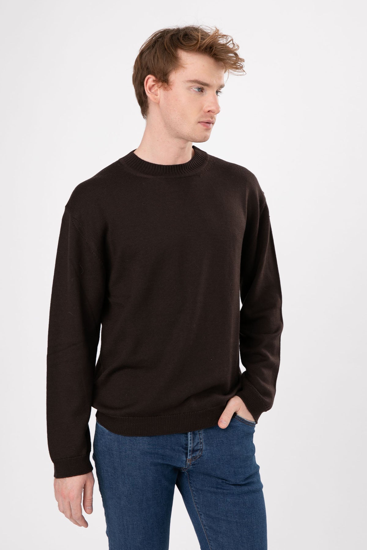 Manifattura Yuvarlak Yaka Örgü Yün Triko-Libas Trendy Fashion Store