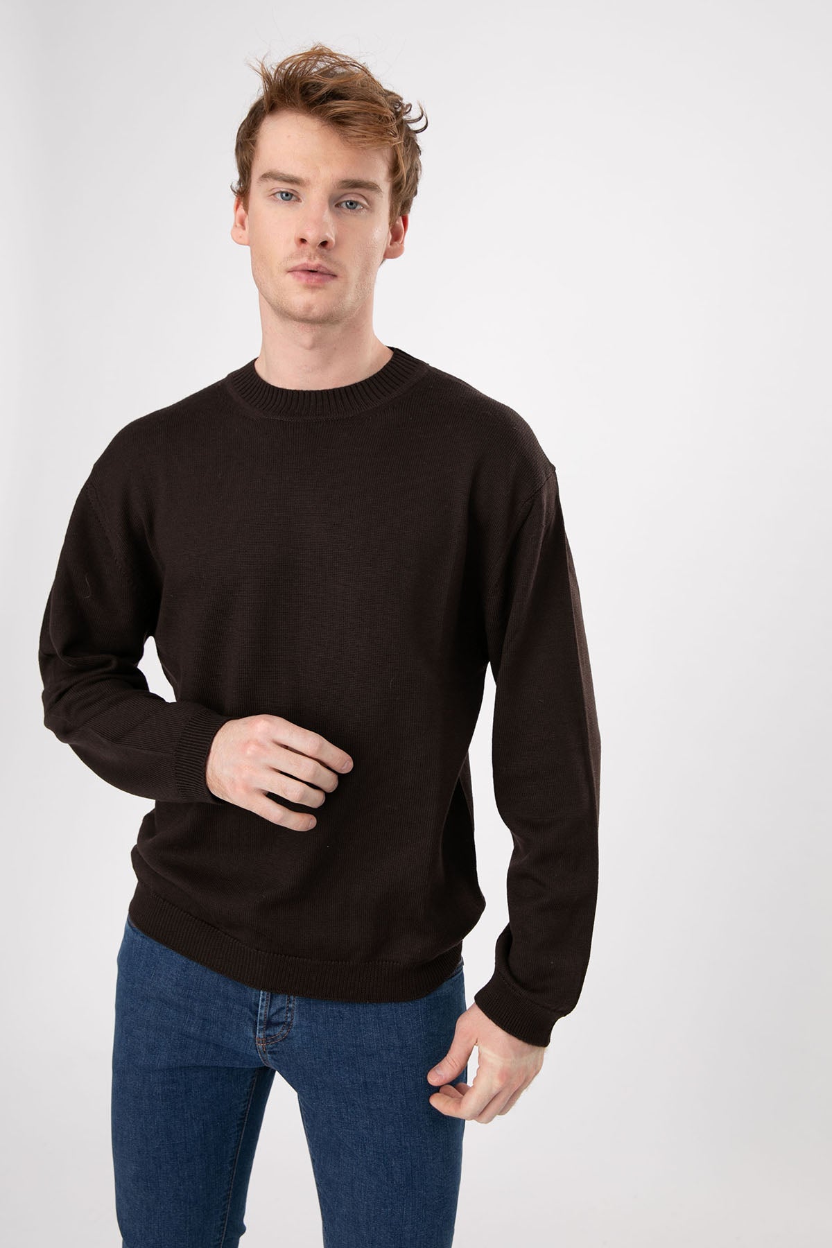 Manifattura Yuvarlak Yaka Örgü Yün Triko-Libas Trendy Fashion Store