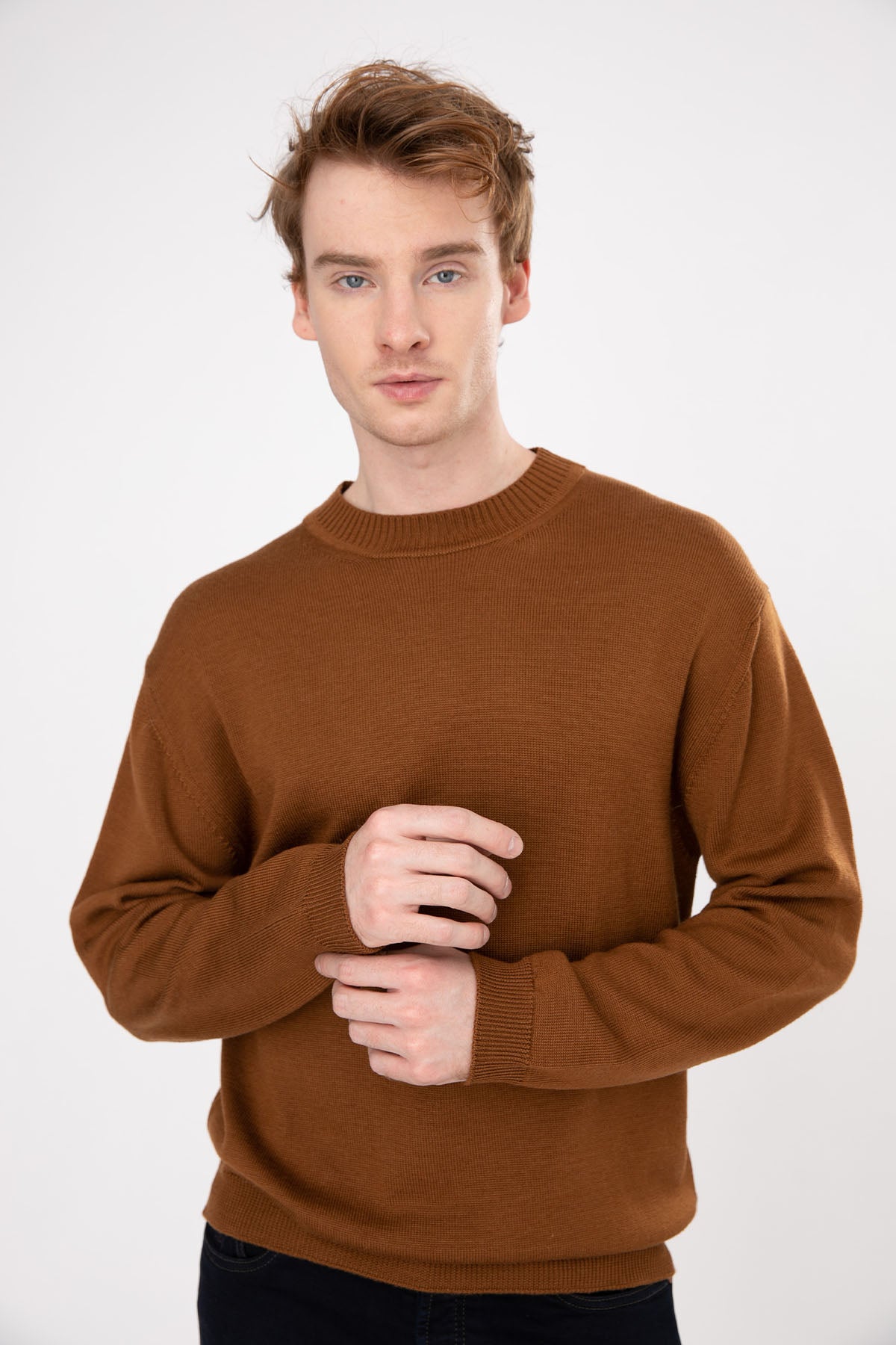 Manifattura Yuvarlak Yaka Örgü Yün Triko-Libas Trendy Fashion Store