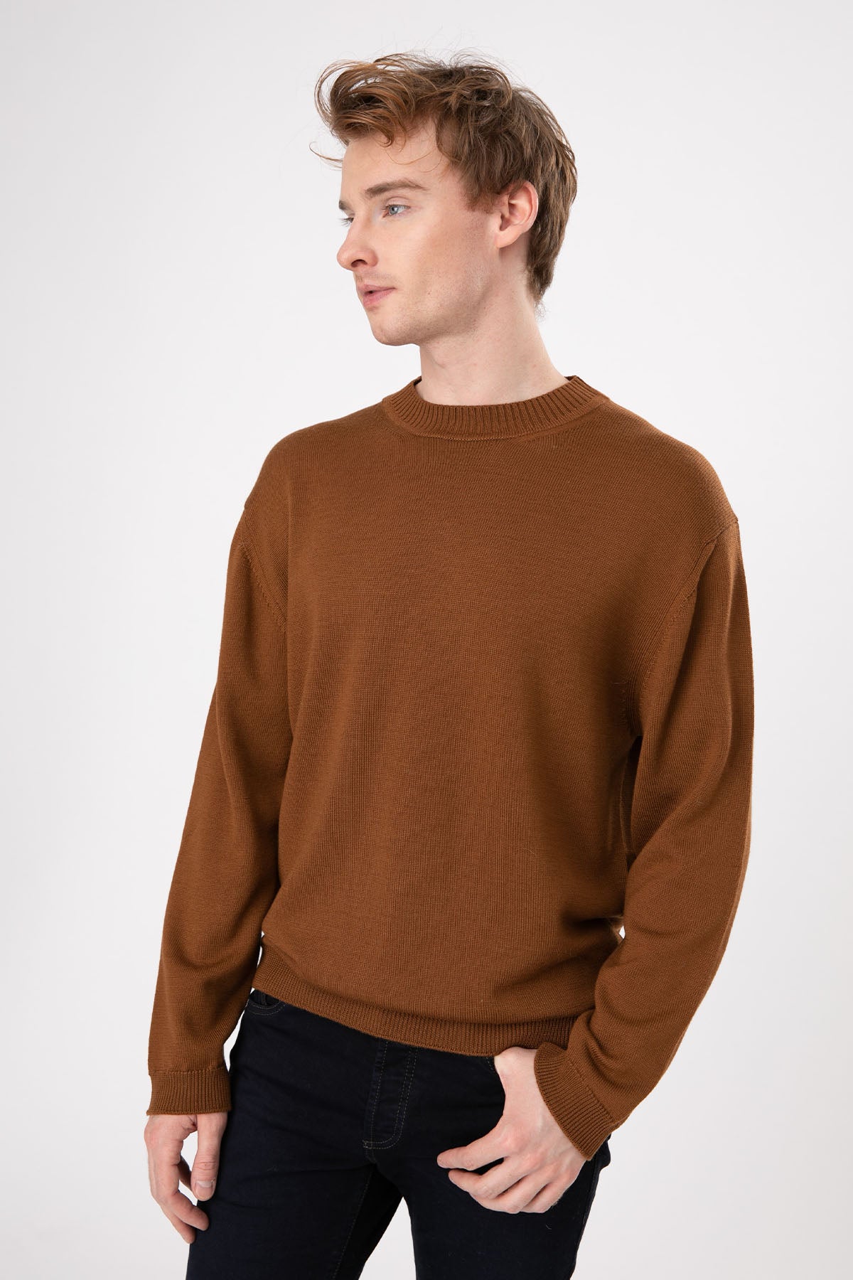 Manifattura Yuvarlak Yaka Örgü Yün Triko-Libas Trendy Fashion Store