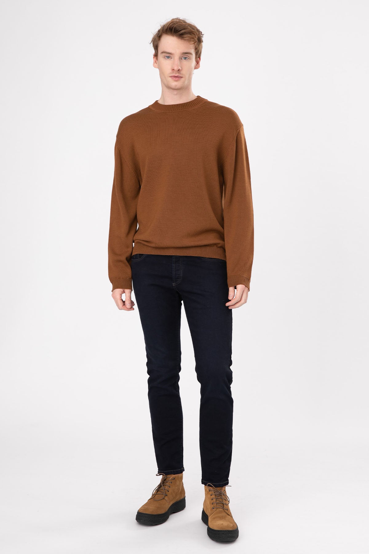 Manifattura Yuvarlak Yaka Örgü Yün Triko-Libas Trendy Fashion Store