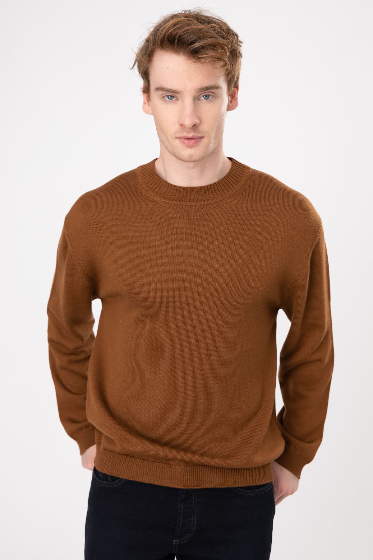 Manifattura Yuvarlak Yaka Örgü Yün Triko-Libas Trendy Fashion Store