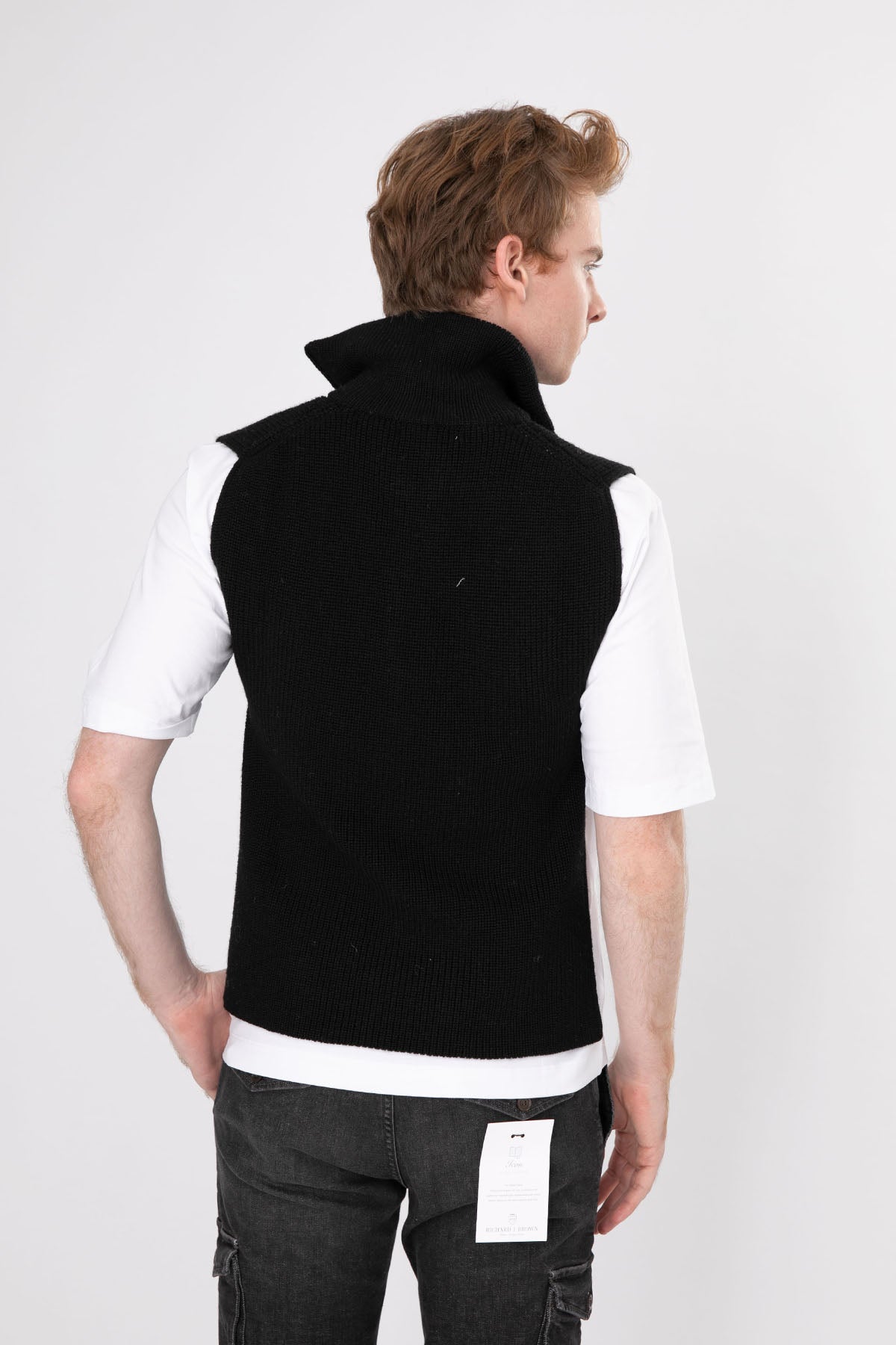 Manifattura Yarım Fermuarlı Örgü Yün Kolsuz Triko-Libas Trendy Fashion Store