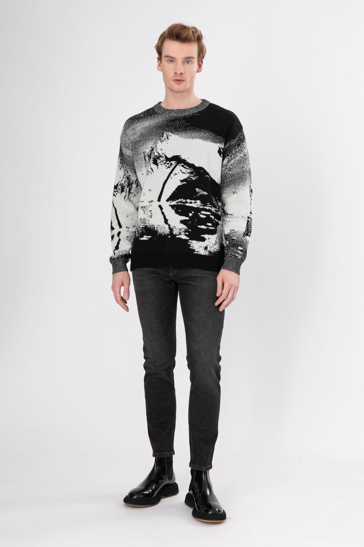 Manifattura Yuvarlak Yaka Örgü Yün Triko-Libas Trendy Fashion Store