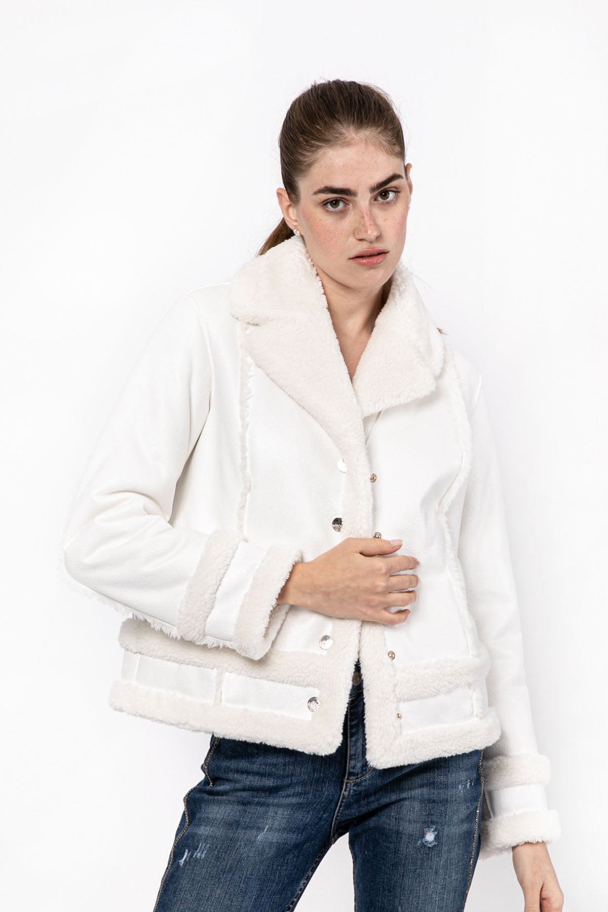 Liu Jo Deri Kürk Yakalı Mont-Libas Trendy Fashion Store