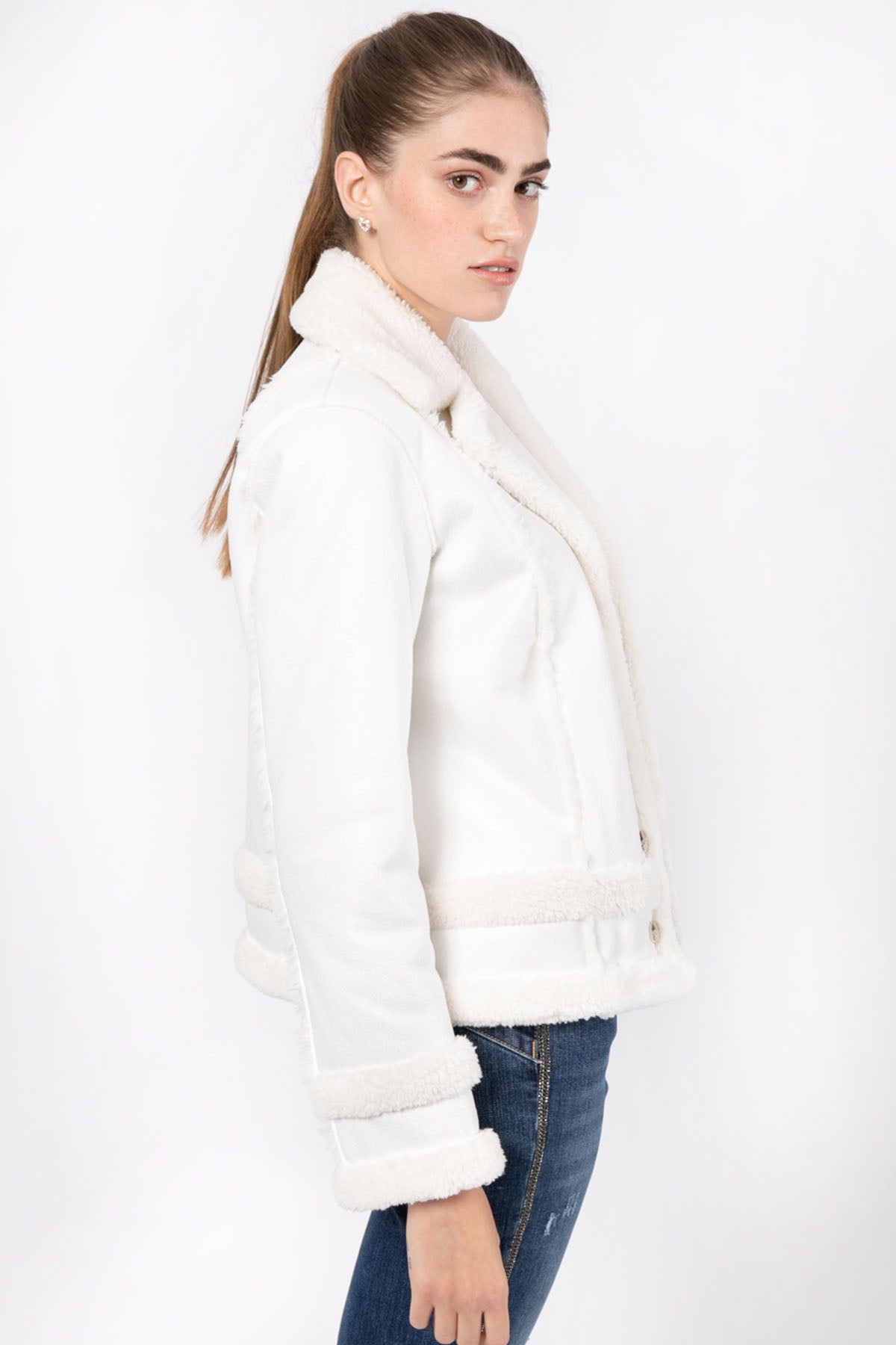 Liu Jo Deri Kürk Yakalı Mont-Libas Trendy Fashion Store